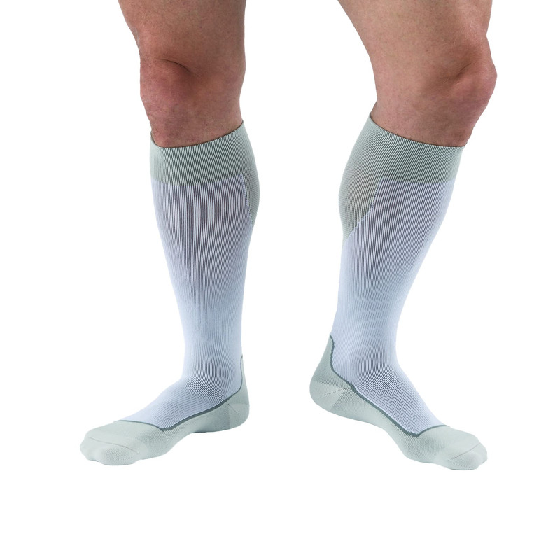 Jobst 7528902 Sport Compression Sock Knee High 15-20Mmhg White/Grey Large