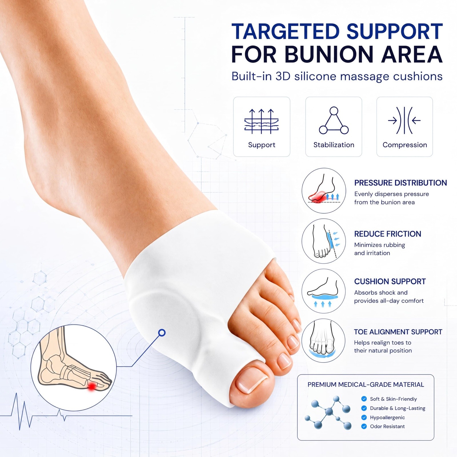TPVEEN Bunion Corrector Relief Sleeve,Toe Socks for Hallux Valgus,Anti Slip G…