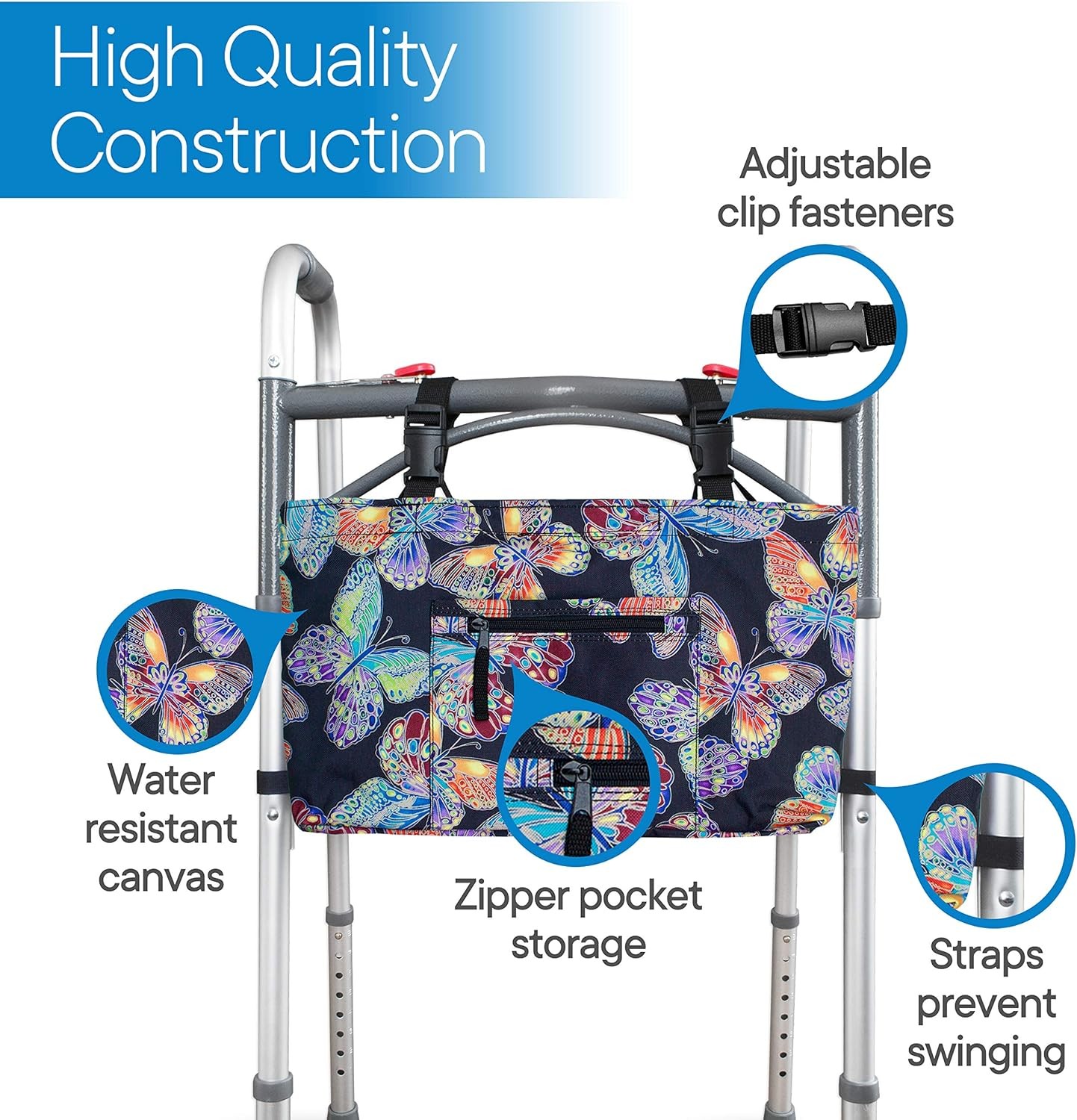 Front Loading Waterproof Walker Bag w/ Large Storage Compartment