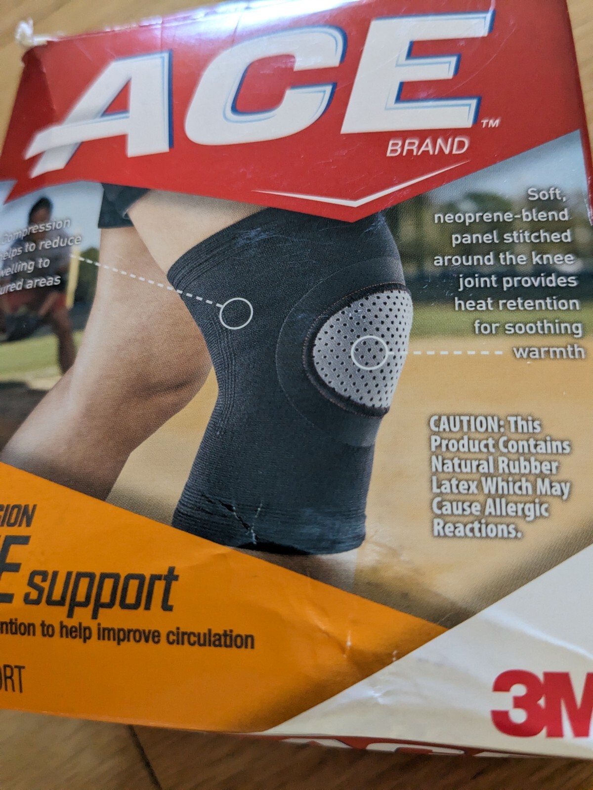 ACE Compression Knee Support, Support Level 1, size SM/M – 1 ct. Elasto-preene.