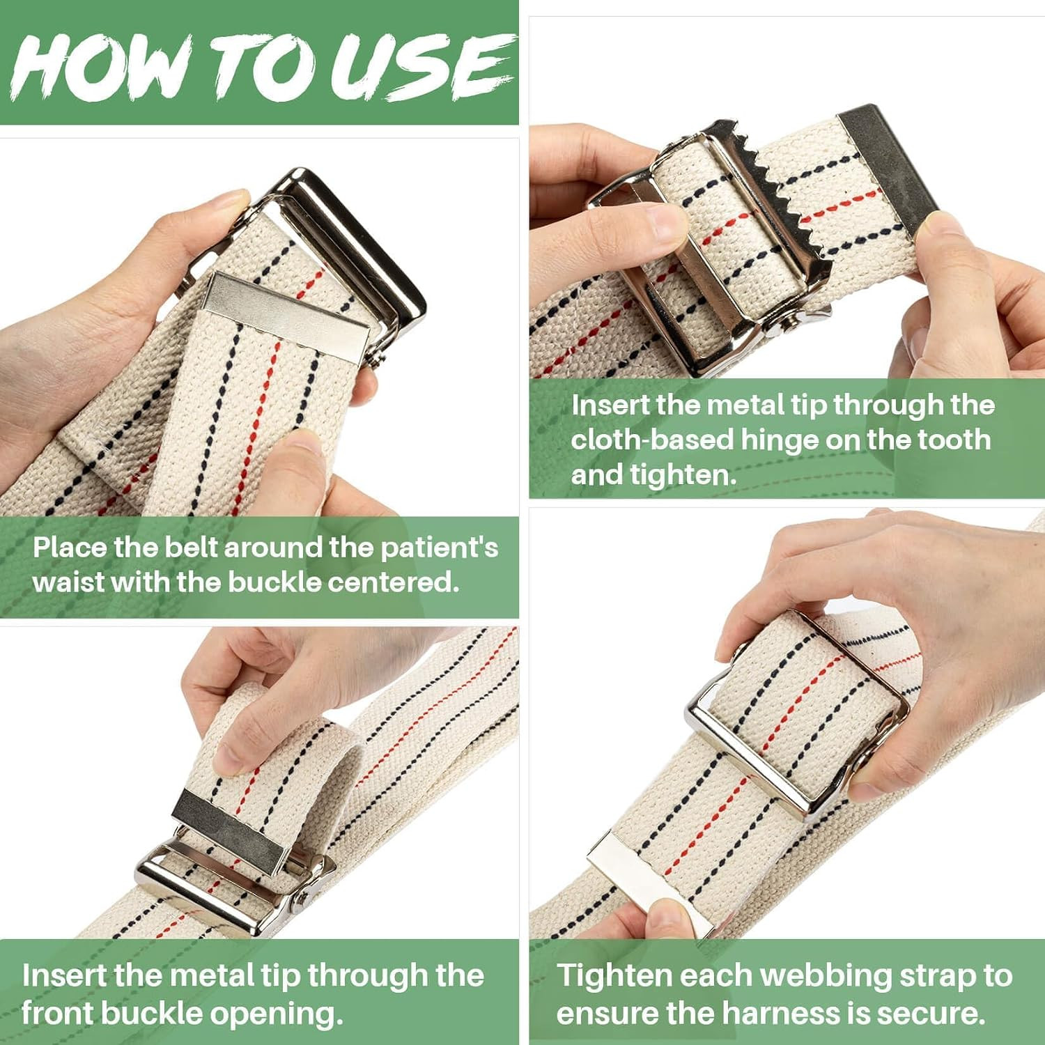 Gait Belts Transfer Belts for Seniors – Walking Gait Belts for Men with Metal Bu