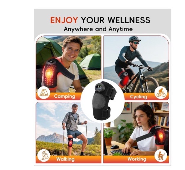 Therapy Knee Brace with Vibration Massage 660Nm 850Nm -Infrared Cordless