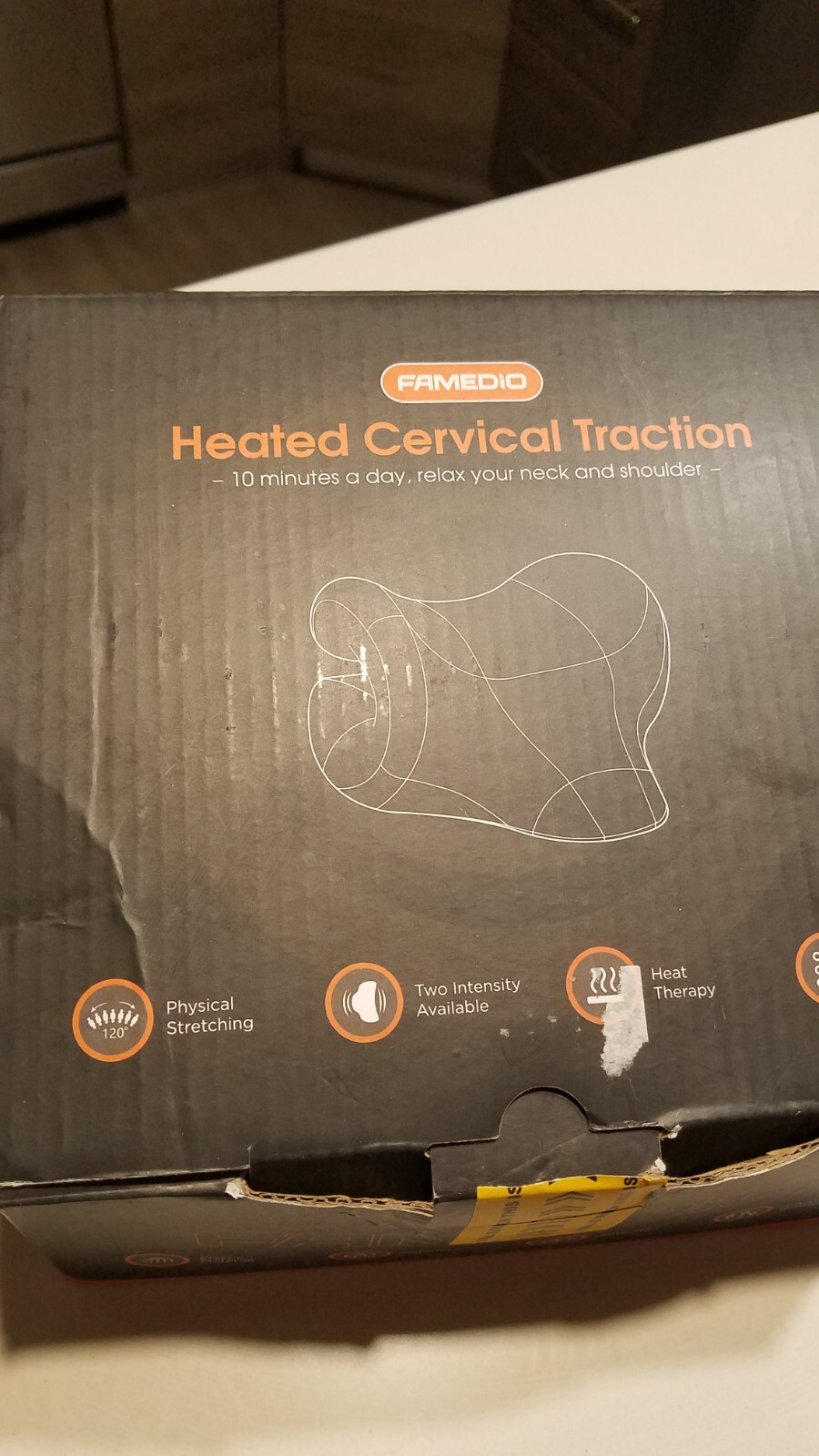 Neck Stretcher for Neck Pain Relief Heated Cervical Traction Pillow &Heating Pad