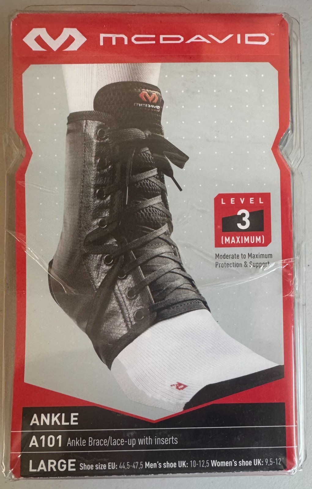 McDavid A101 Level 3 Ankle Brace (Black / Size L)