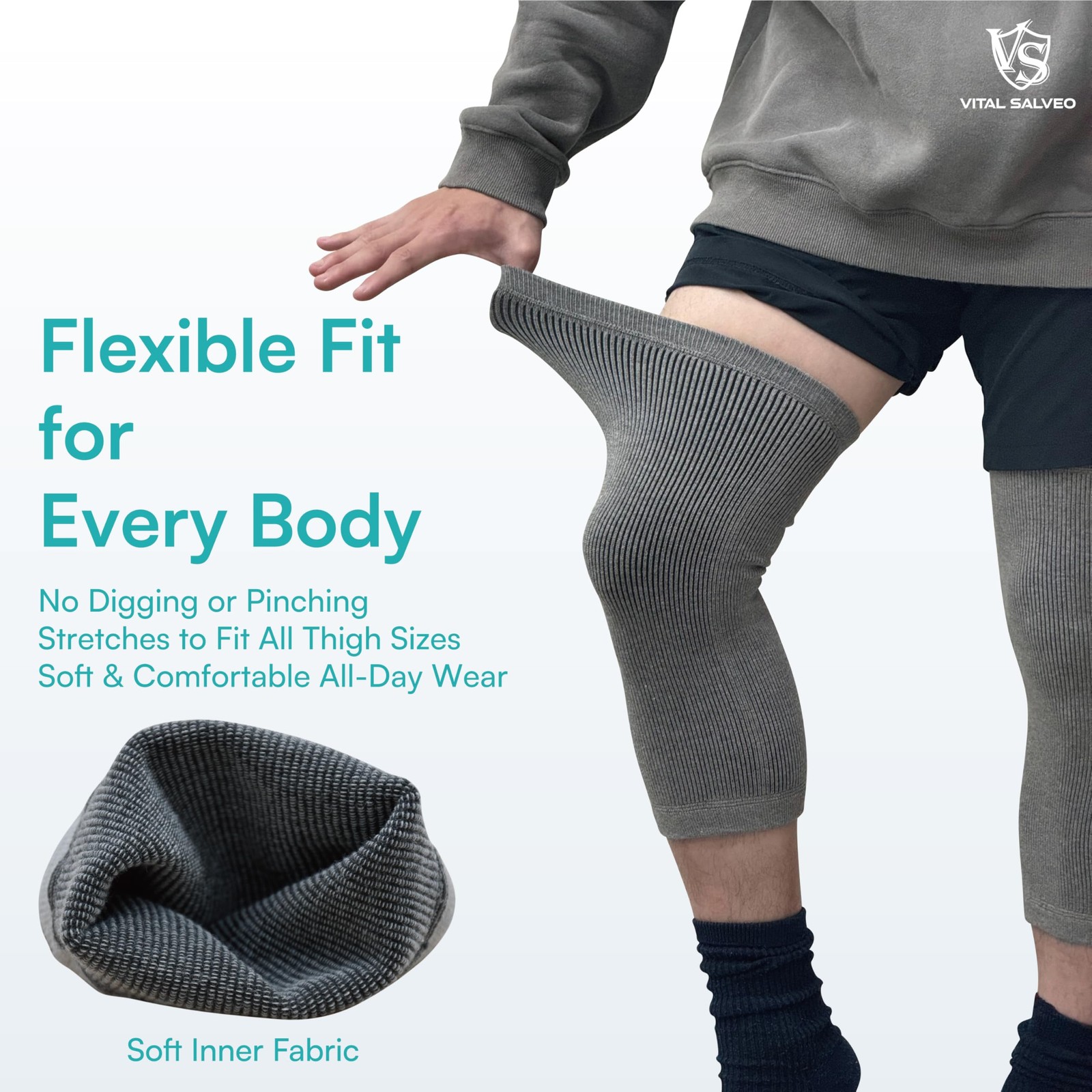 Vital Salveo-3D Knit Knee Warmers-For Men and , Soft Breathable Elastic Knees…