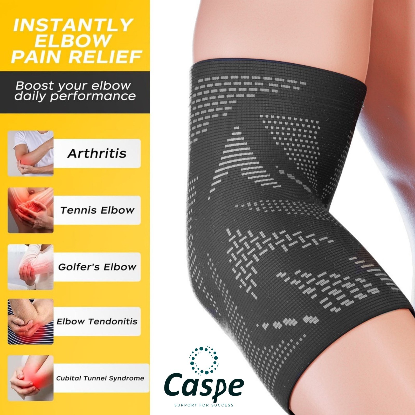 2 Pcs Elbow Brace Compression Support Sleeve Fit Arthritis Tendonitis Joint Pain