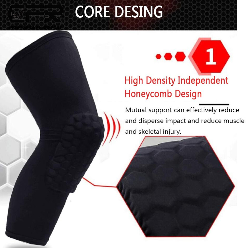 Honeycomb Pad Basketball Crashproof Antislip Knee Long Sleeve Protector Gear CFR