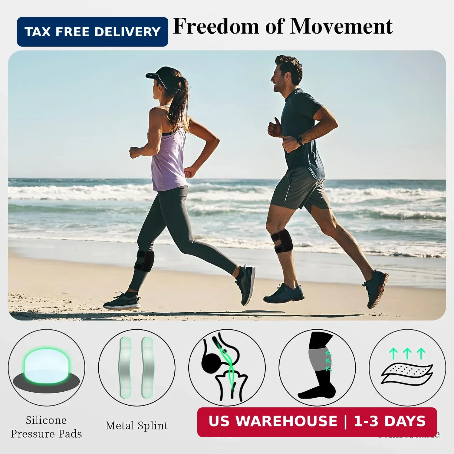 Oyakin Sciatica Pain Relief Devices Brace, Sciatic Nerve Knee Brace with Dual Ad