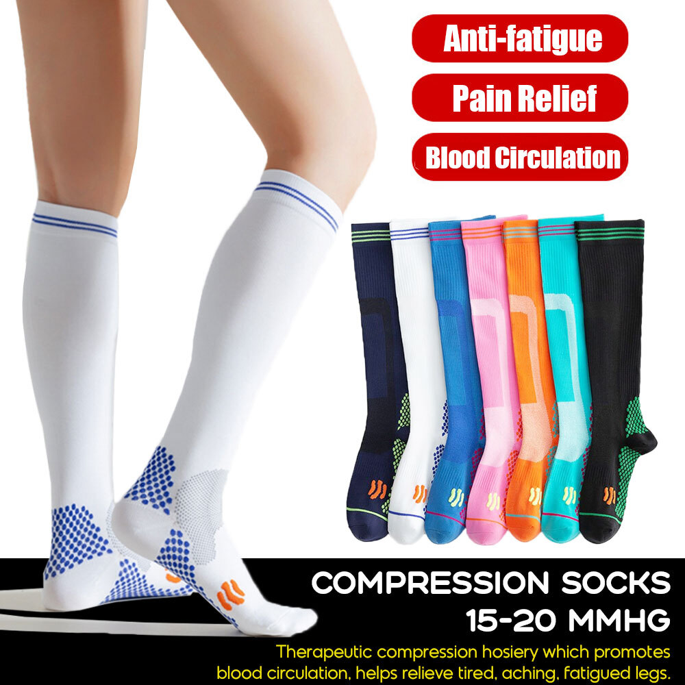 3x Wide Calf Compression Socks 20-30 mmHg Women Men Full Toe Plus Size Stocking