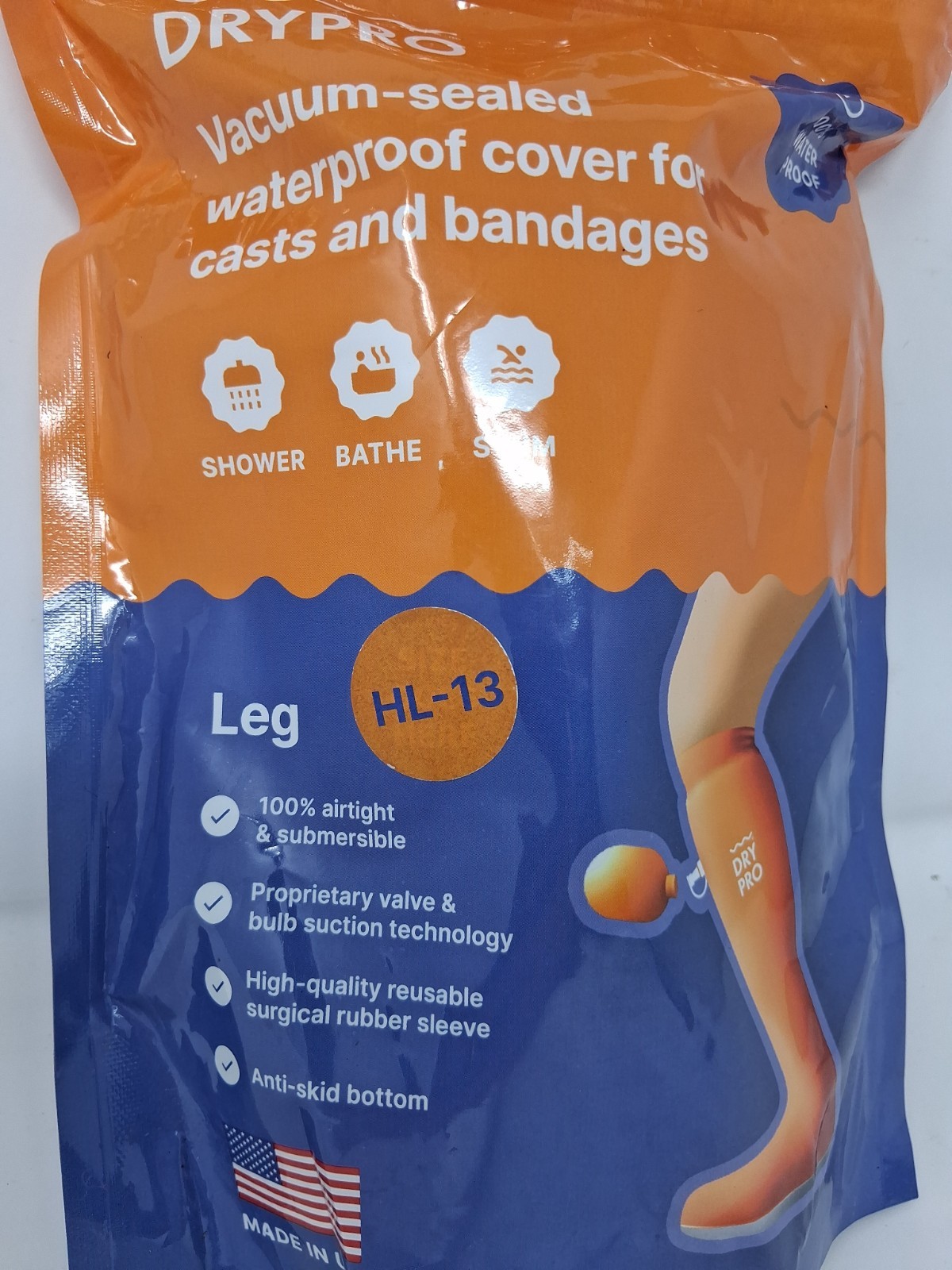 DRYPRO Vacuum-sealed waterproof cover for casts and bandages HL-13 Leg
