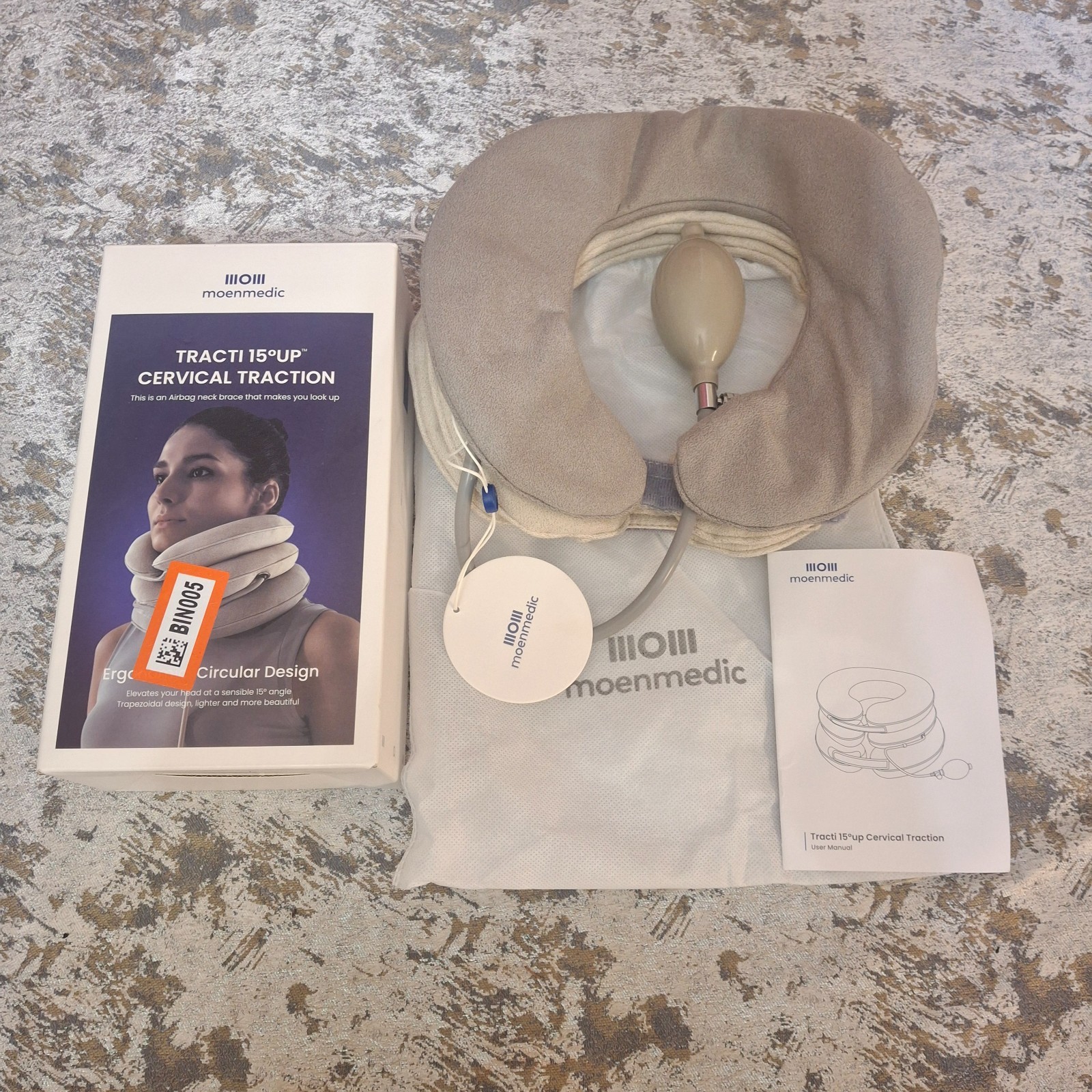 MoenMedic Tracti Cervical Traction Device Inflatable Air Bag Neck Brace Medium