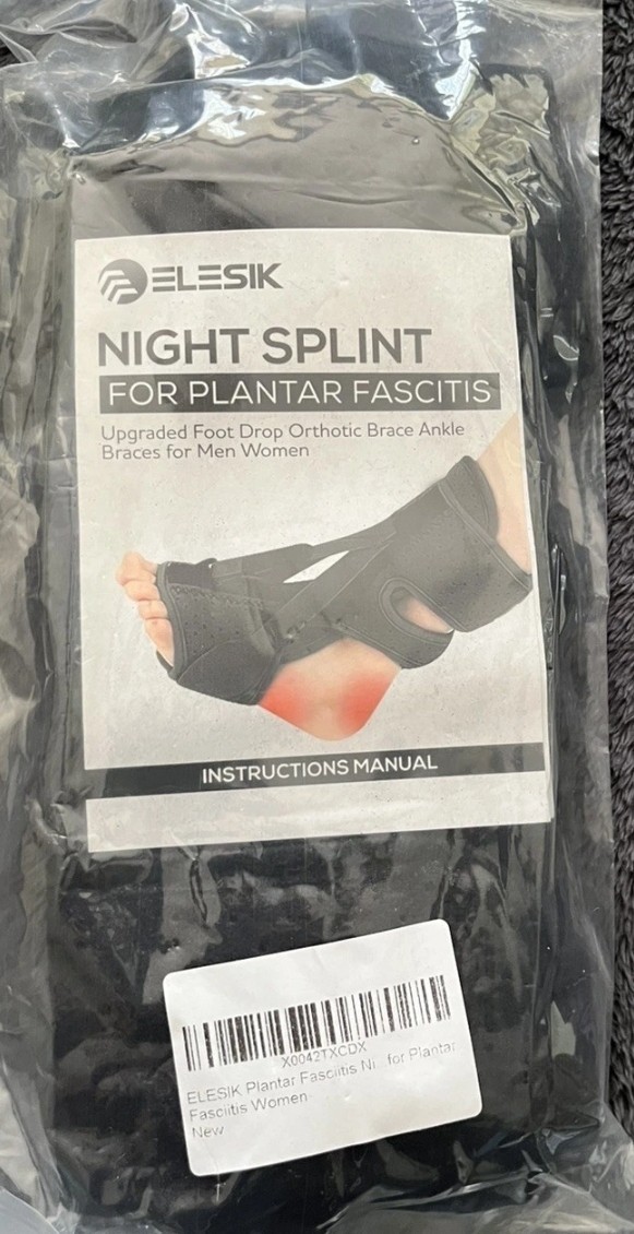 Elesik Night Splint for Plantar Fasciitis Adjustable Foot Brace Heel&Arch Relief