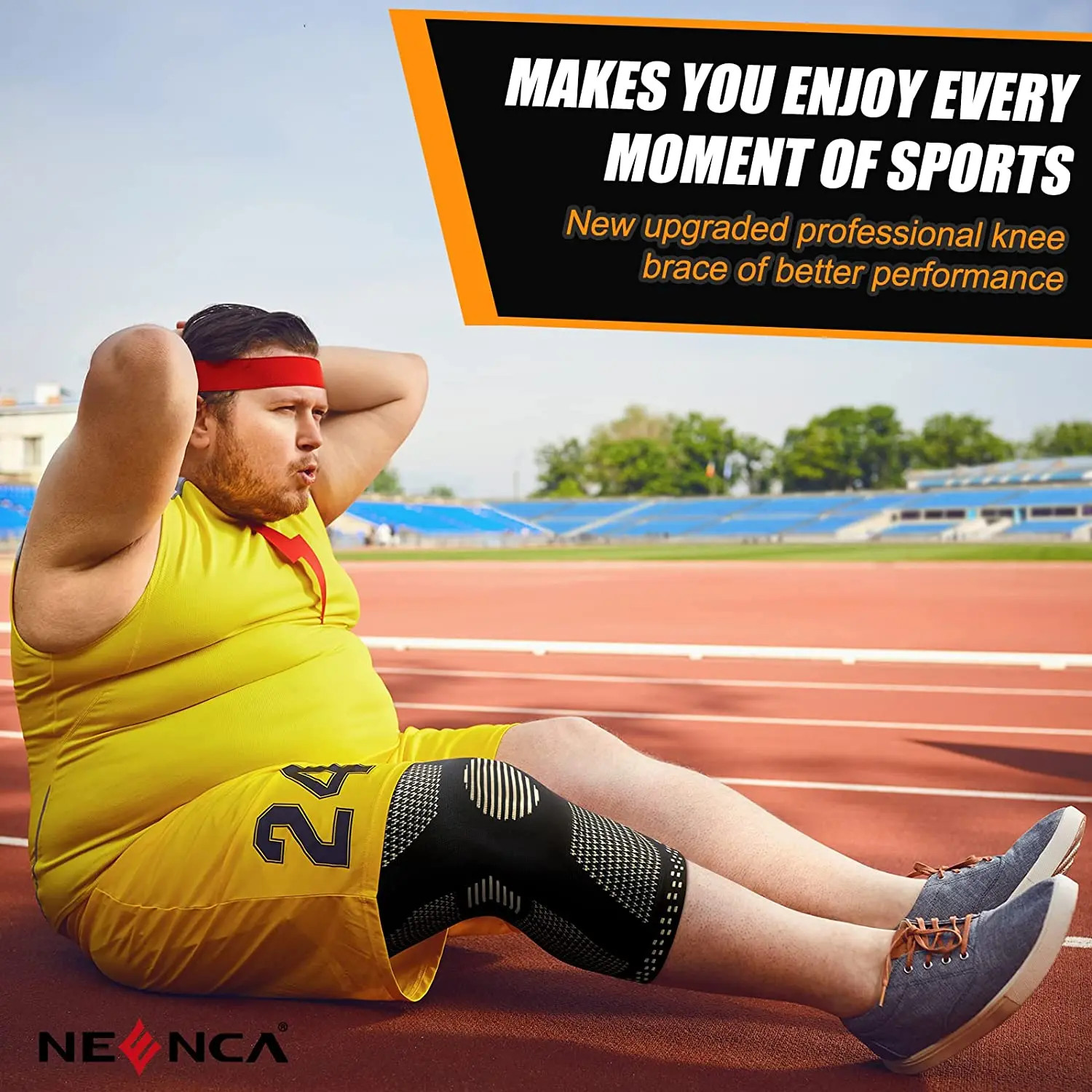 NEENCA Copper Knee Brace Knee Support with Patella Gel Pad &Side Stabilizers for