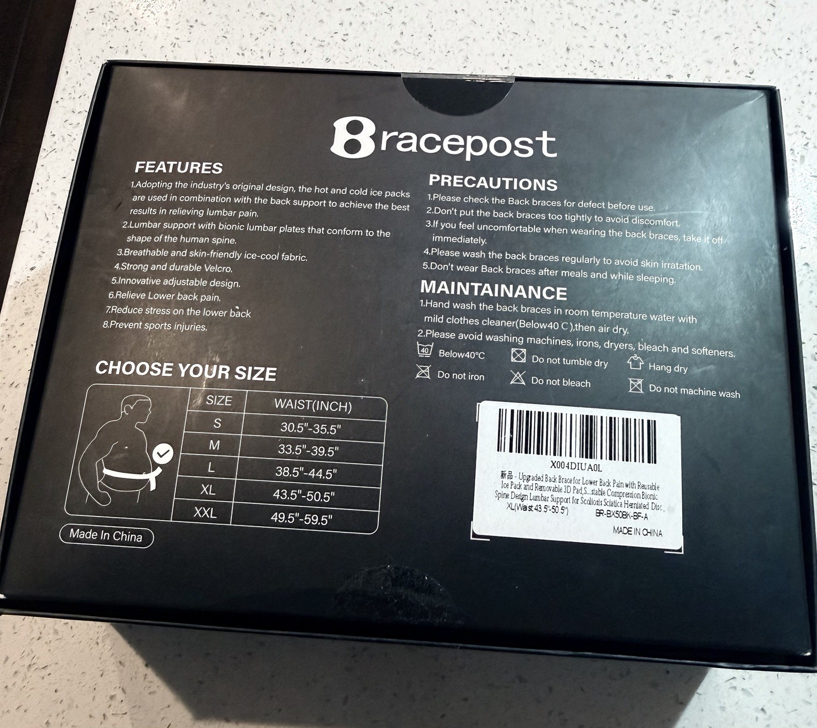 Bracepost Lower Back, New XL