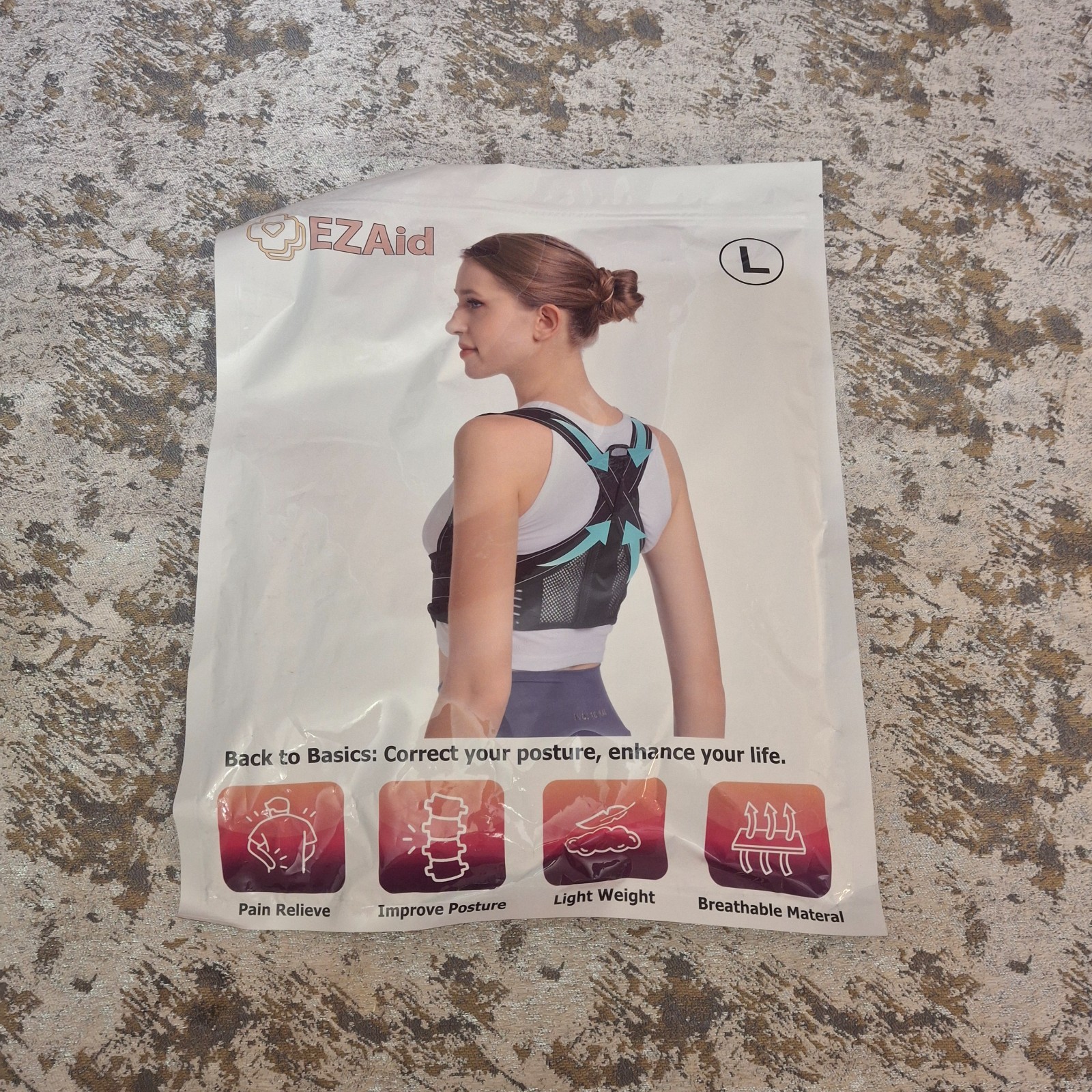EZAid Posture Corrector Brace Size Large Back Spine Pain Relief