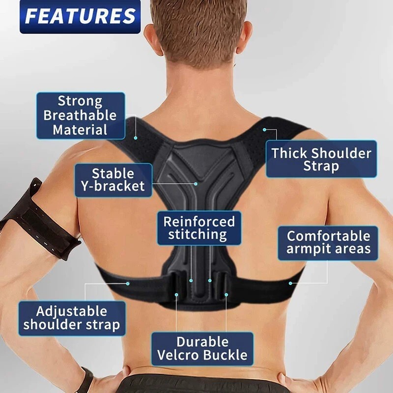 Posture Corrector Back Support Body Brace Wellness Lumbar Shoulder Support Belt