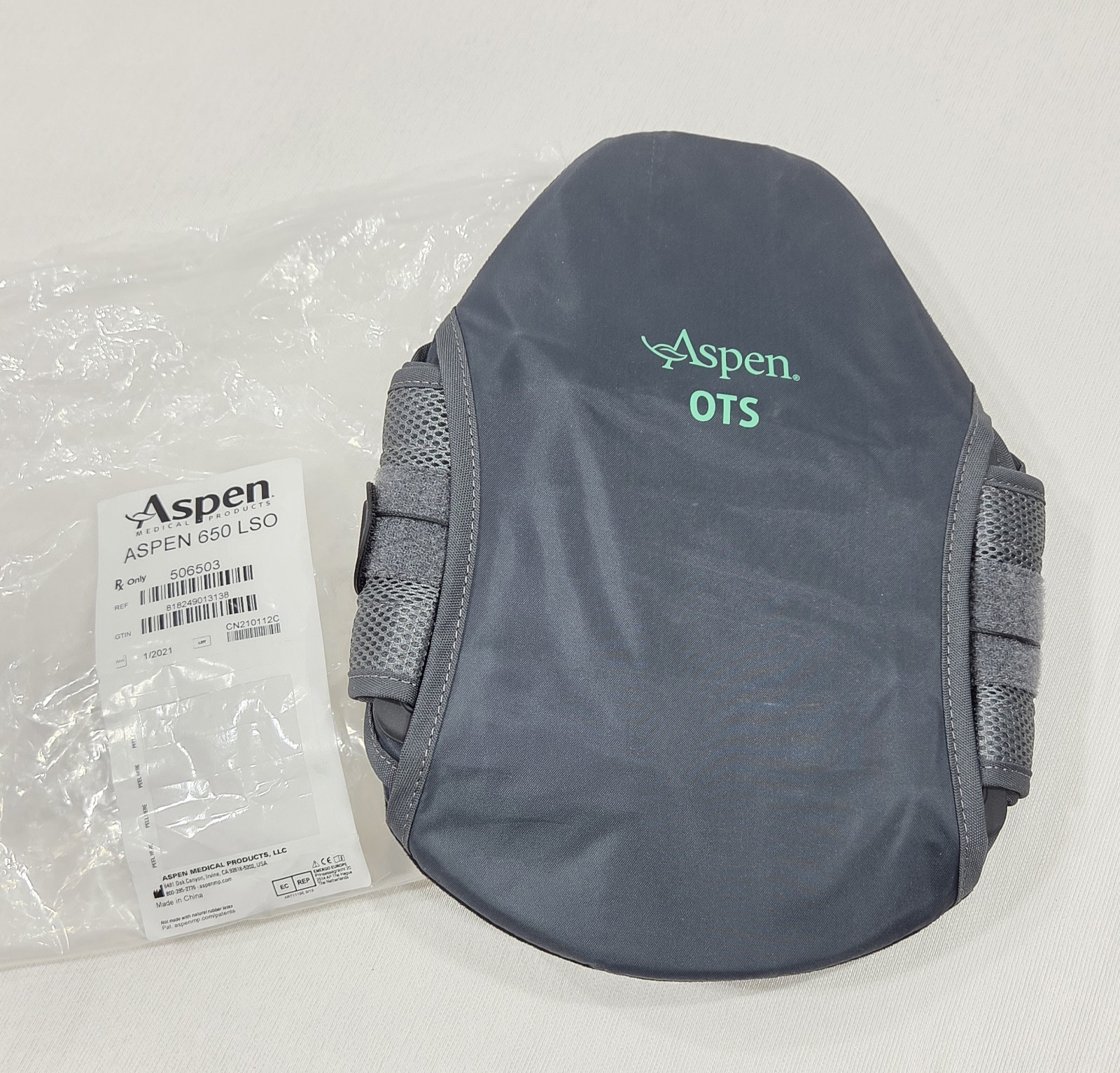 Aspen OTS 650 LSO Back Brace Lumbar Support Therapy Pack Adjustable