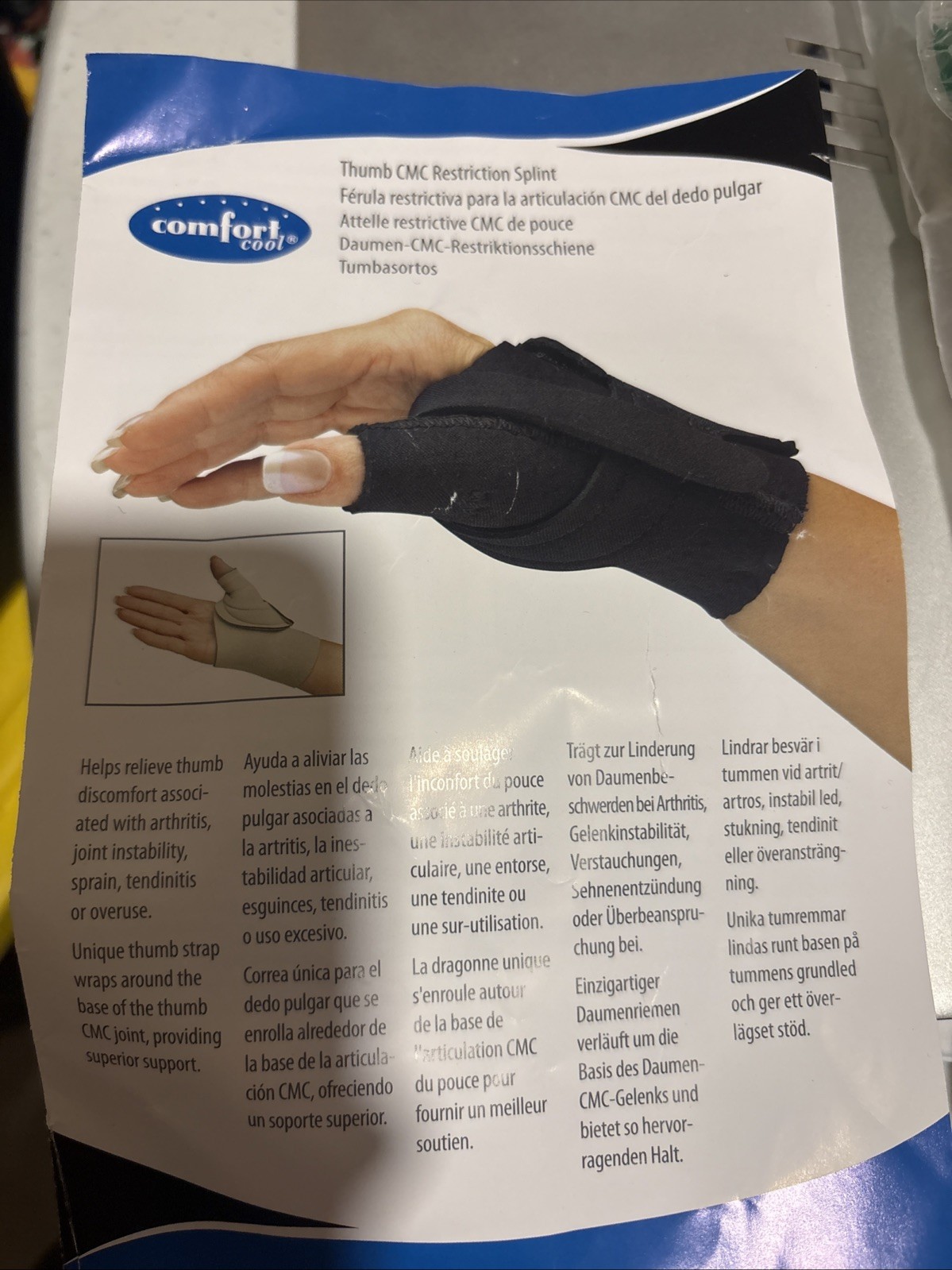 Comfort Cool Thumb Restriction Splint NWOT