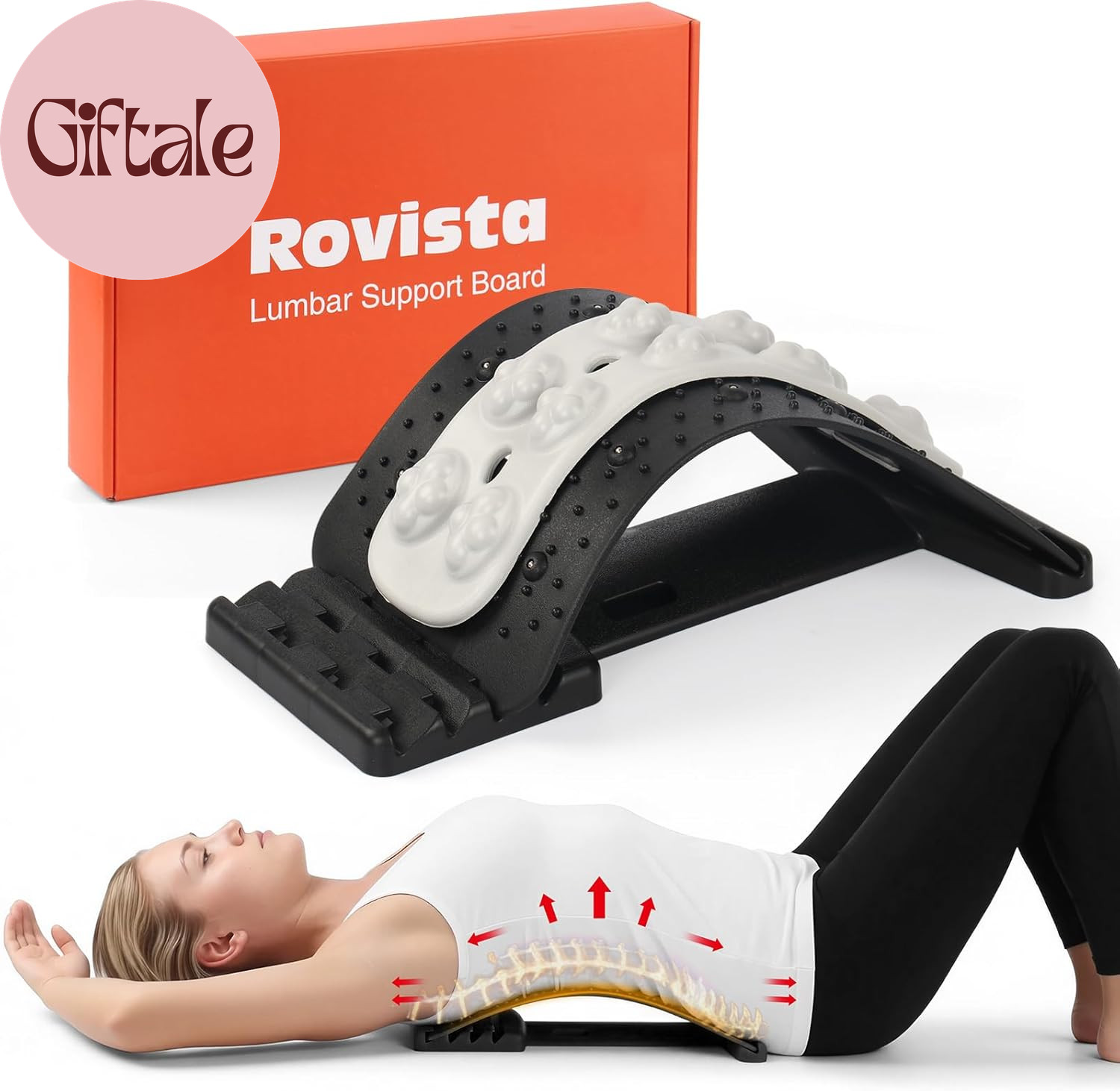 Premium Back Stretcher for Lower Back Pain Relief – 4-Level Adjustable Lumbar Su