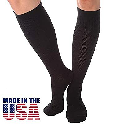 Made in the USA – Compression Socks 20-30 mmHg for Men, Closed Toe – 1 Pair Mens