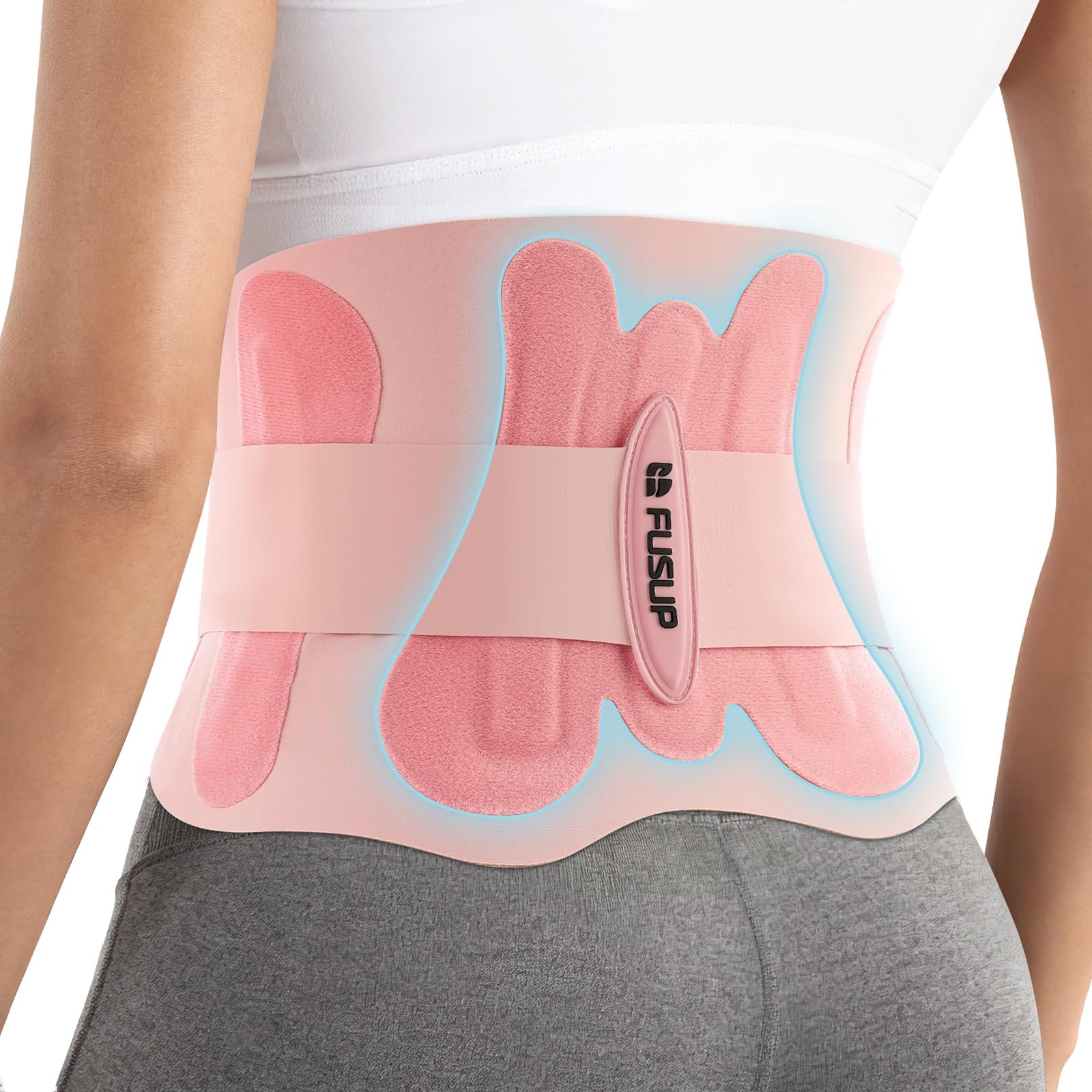 Thin Back Brace with 0.5mm Ultra-Thin & Seamless Design Under Medium, Pink