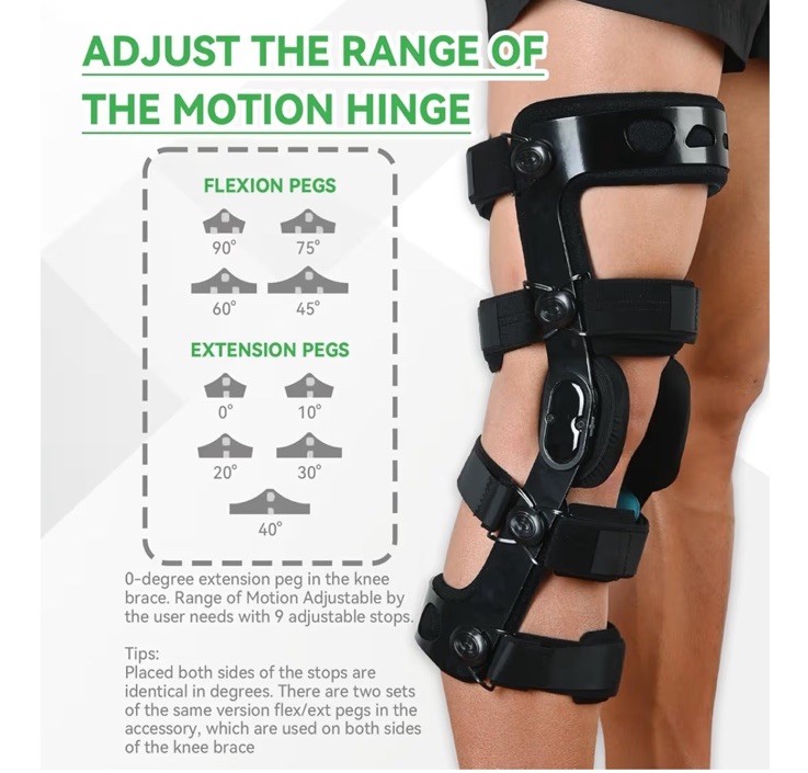 ORTHOMEN FUNCTIONAL LEFT LARGE L-L KNEE BRACE ACL/MCL/PCL/LIGAMENT/SPORTS INJURY