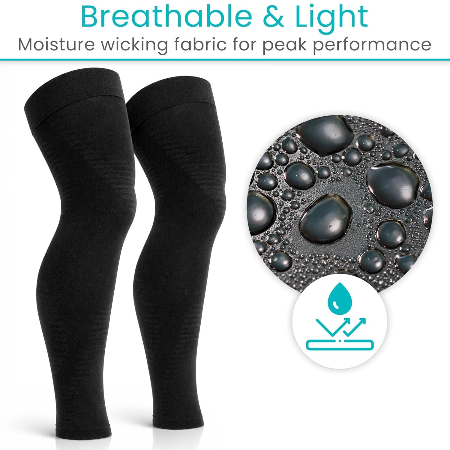 Full Leg Compression Sleeves for Men & Women – Knee, Calf, & Thigh Support