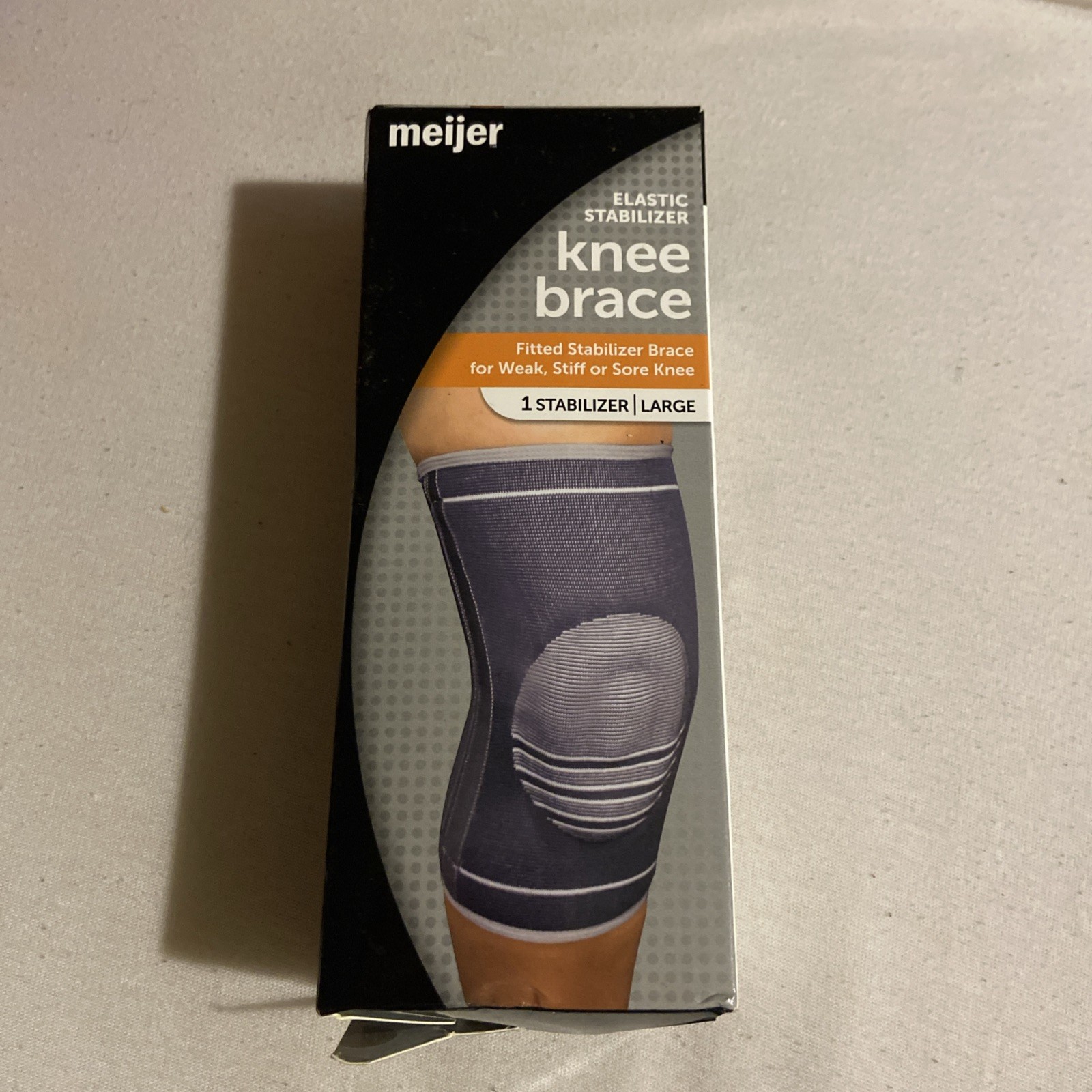 New Meijer Brand Elastic Stabilizer Knee Brace Size Large