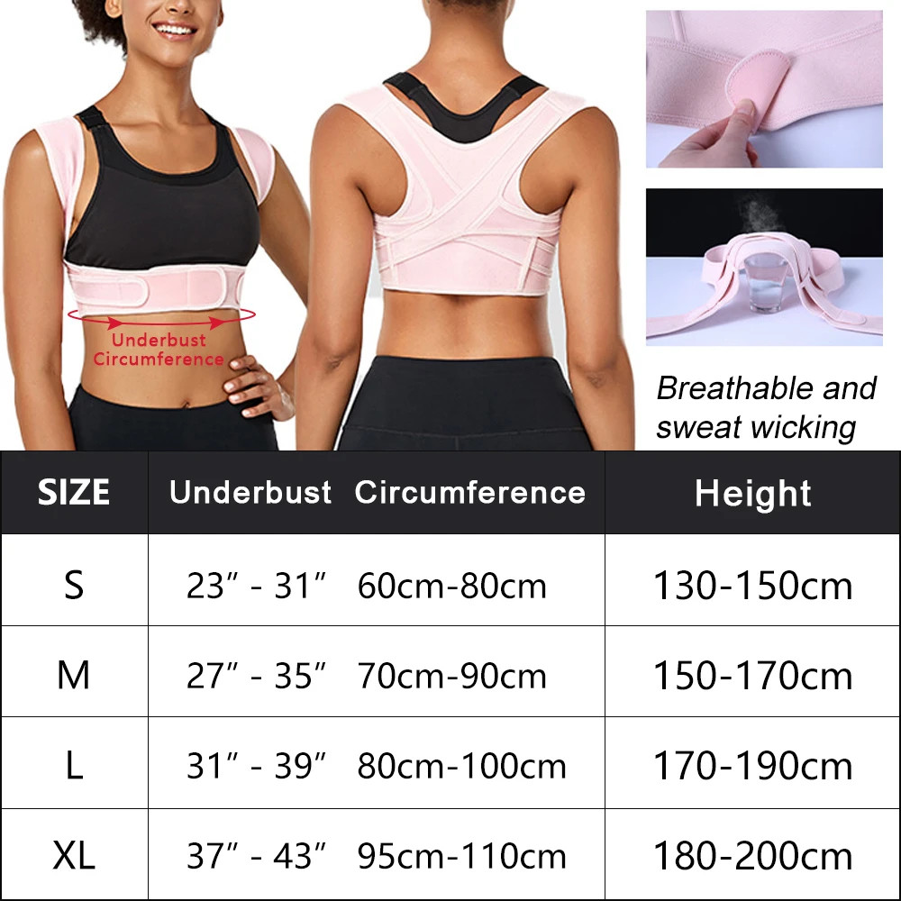 Posture Corrector Adjustable Upper Back Brace Breathable Back Support