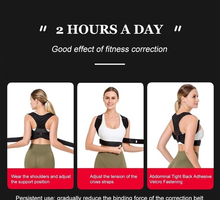 JMPose Posture Corrector Adjustable Upper Back Brace Women Small