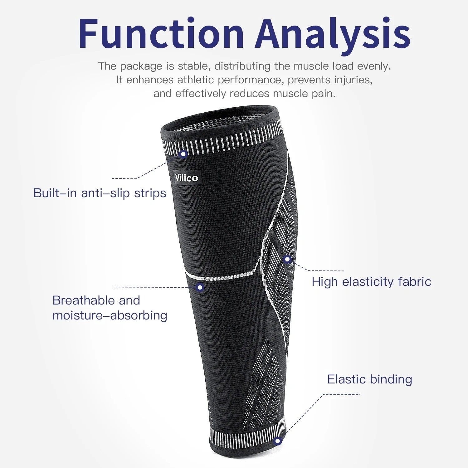 Calf Sleeves Footless Compression Socks Support Brace Shin Splint Pain Relief