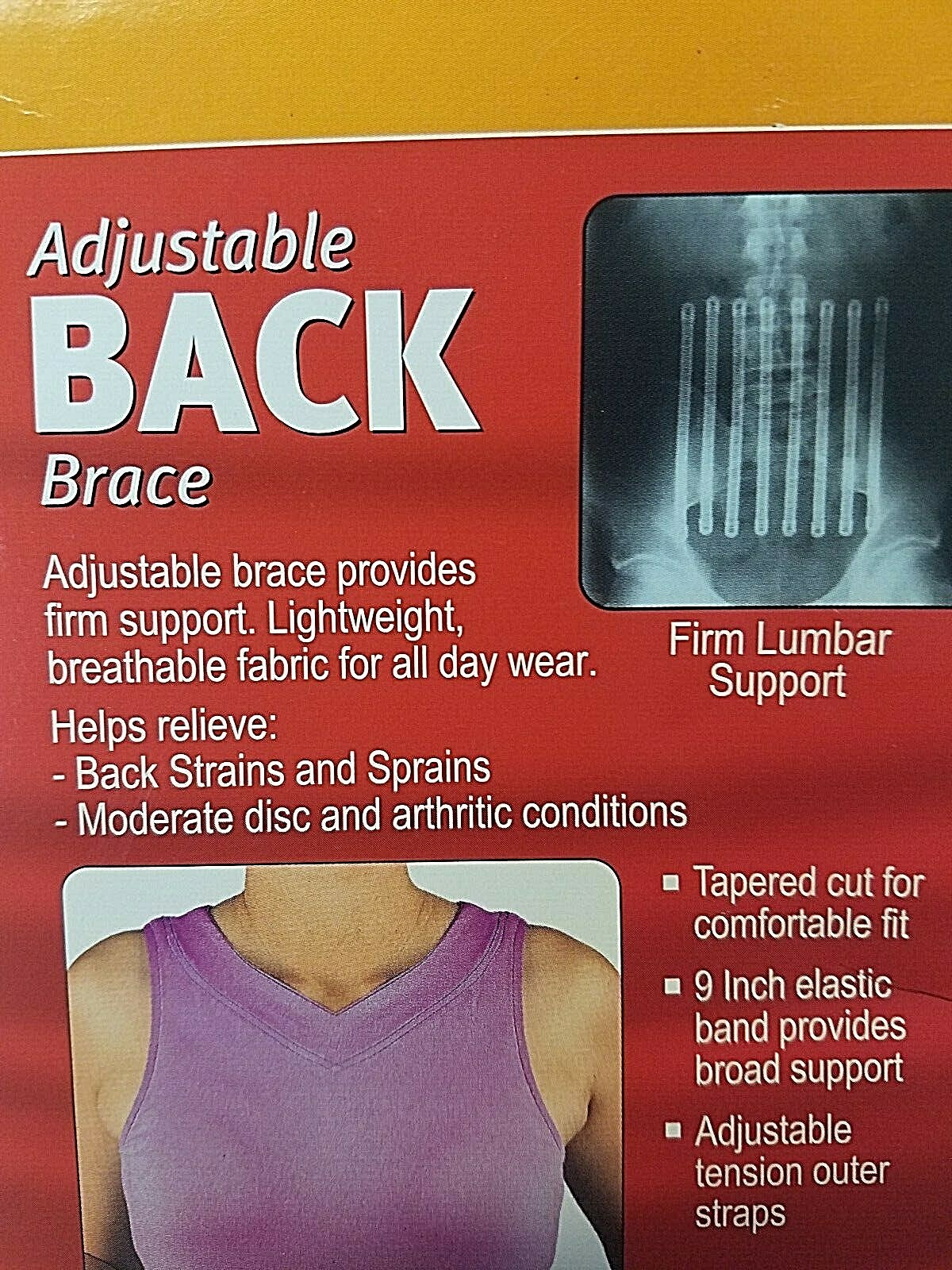 NIB MUELLER ADJUSTABLE BACK BRACE 6711 MAXIUMUM SUPPORT ONE SIZE FITS MEN/WOMEN