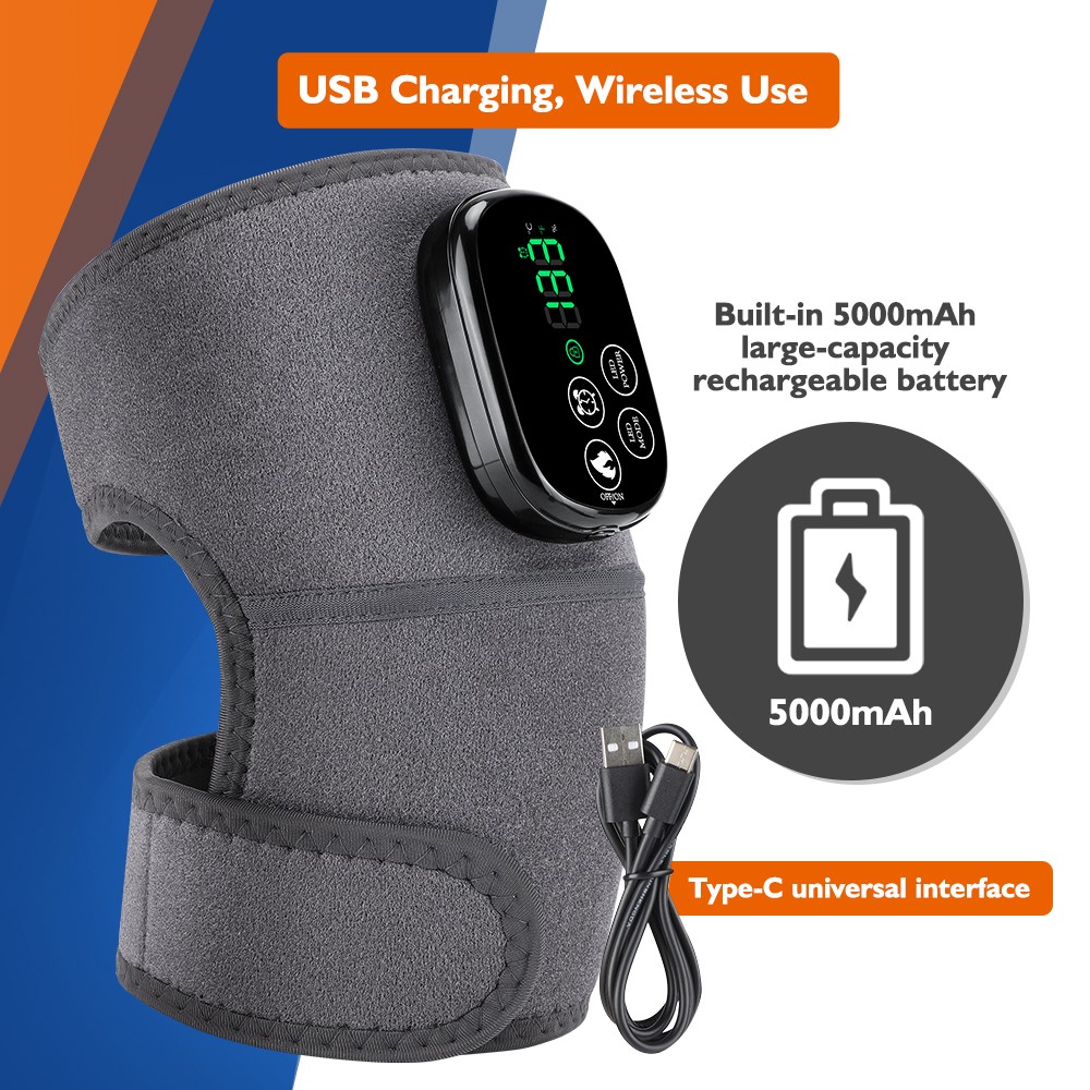 650nm&880nm Infrared Light Therapy Joint PainRelief Adjustable Heated Knee Brace