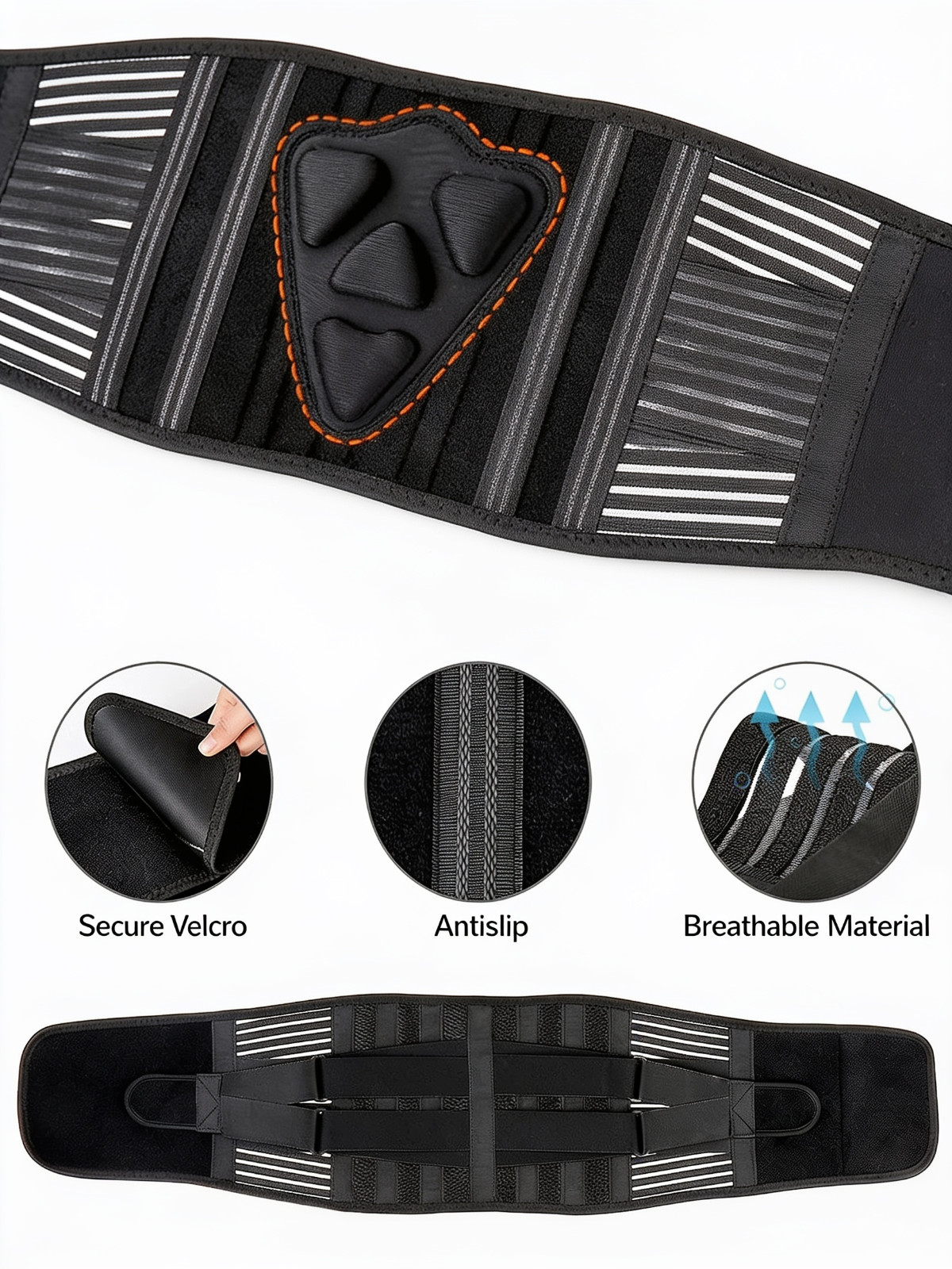 Premium Lower Back Support Brace Belt Lumbar Pad Pain Relief Posture Corrector