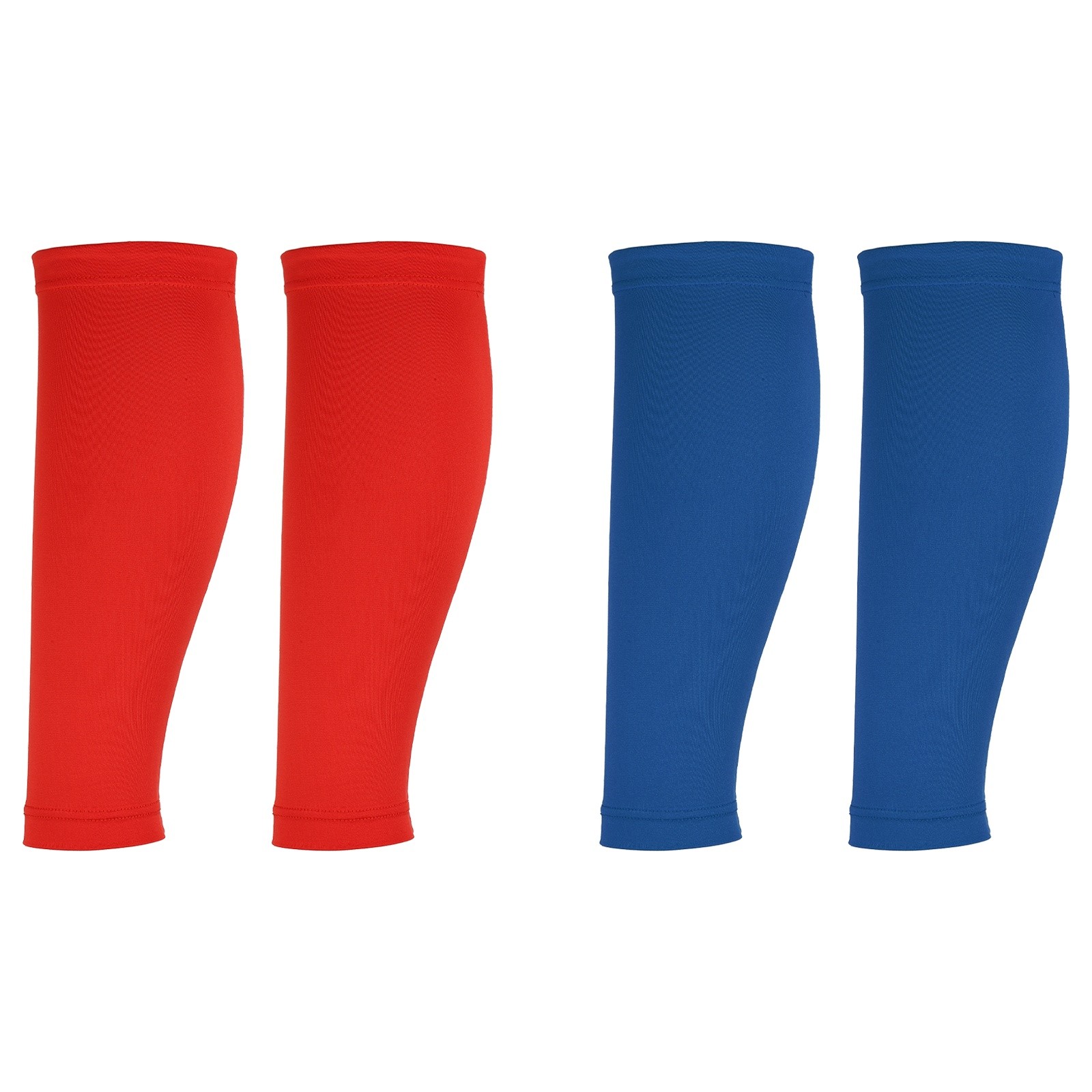 2Pair Sun Protection Leg Sleeves with Anti-slip Silicone Strips, Blue/Red