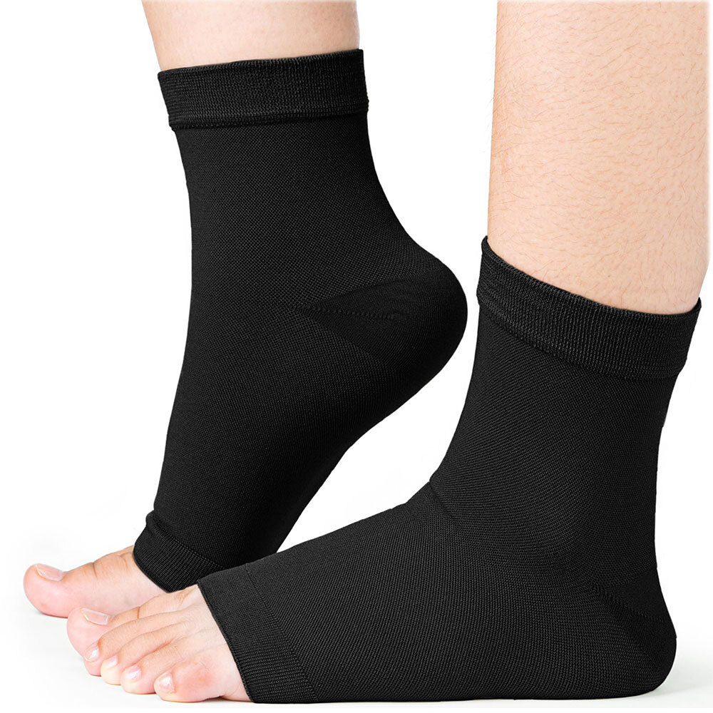 3x Ankle Braces Compression Sleeve Support Socks For Sport Gym Pain Relief Black