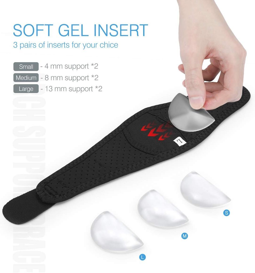 Tikaton Arch Support Brace 12 PCS Adjust Plantar Fasciitis Cushions Pain Relief