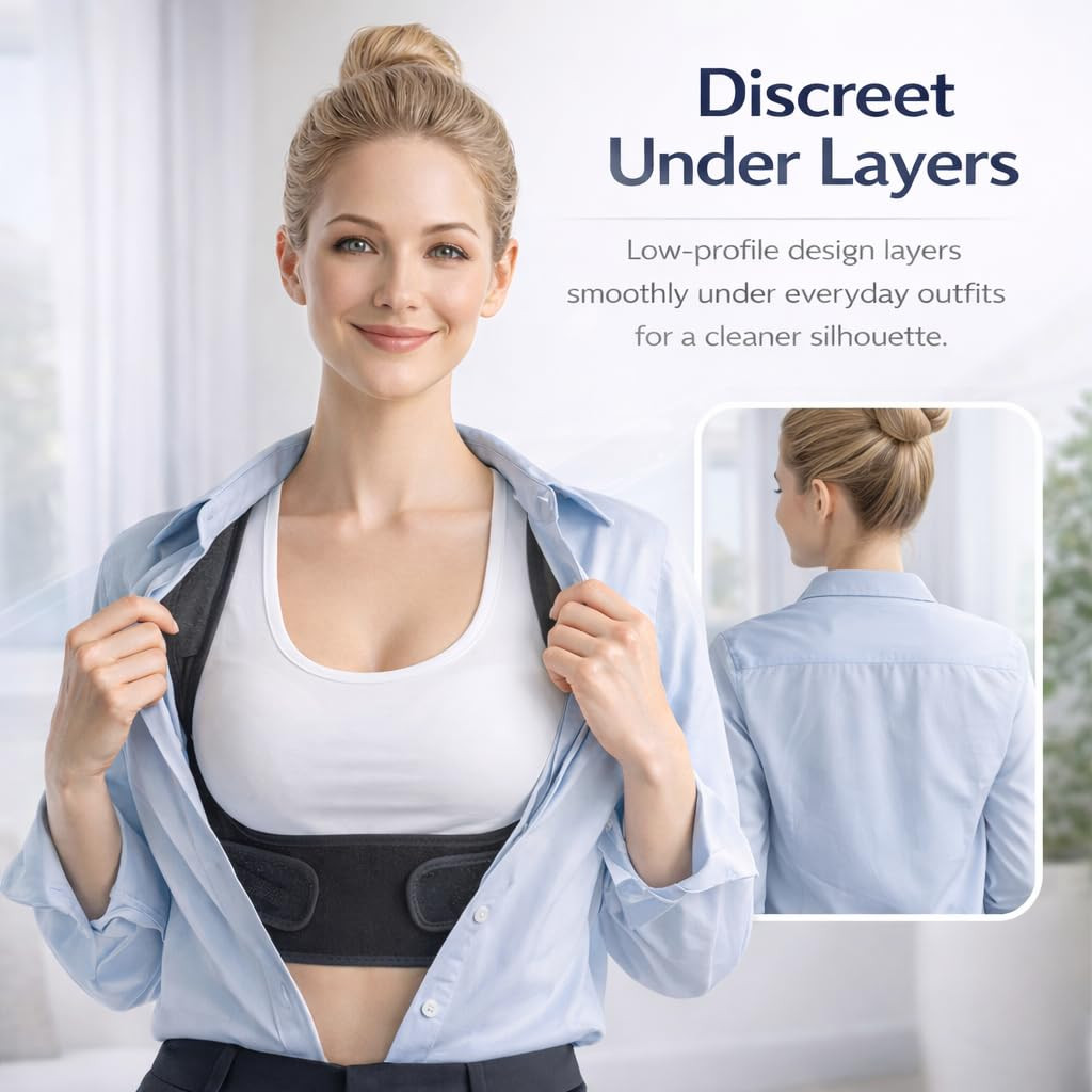Posture Corrector for Women, Adjustable Upper-Back Brace for Shoulder & Upper-Ba
