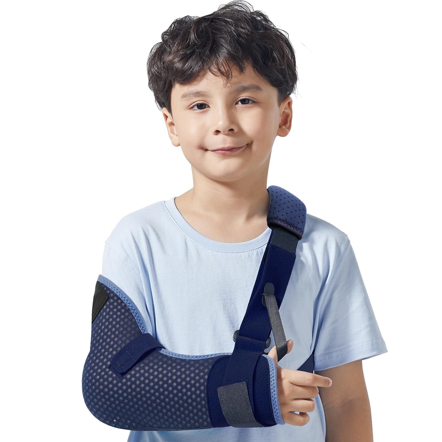 Arm Sling Shoulder Immobilizer with Waist Strap, Ventilated & Breathable Desi…