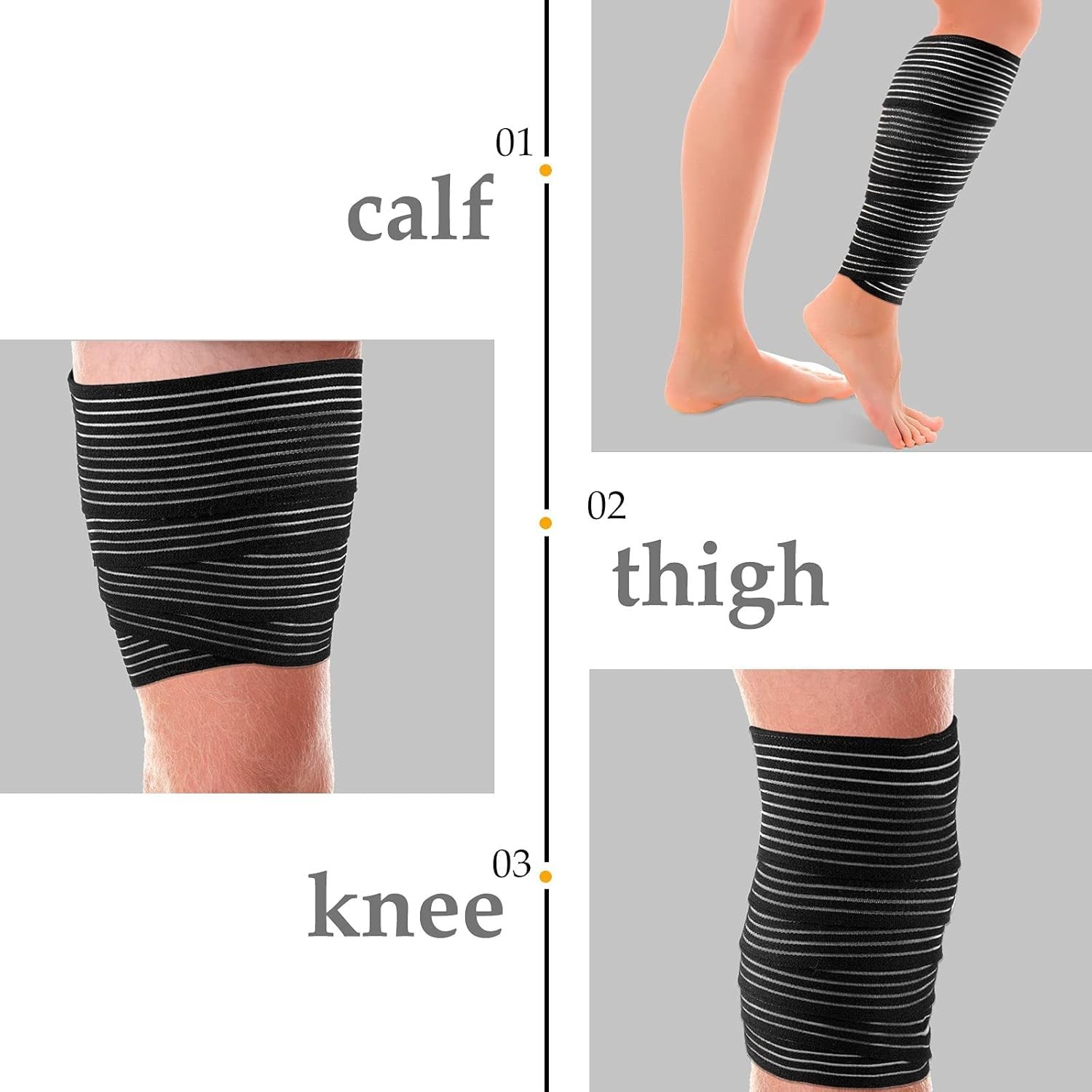 Compression Bandage Wraps for Leg, Elastic Calf Compression Sleeve Ankle Supp…
