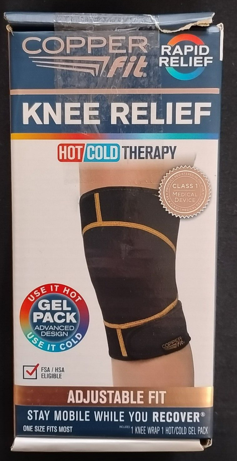 Copper Fit® Rapid Relief Knee Compression Wrap Brace with Hot and Cold Therapy