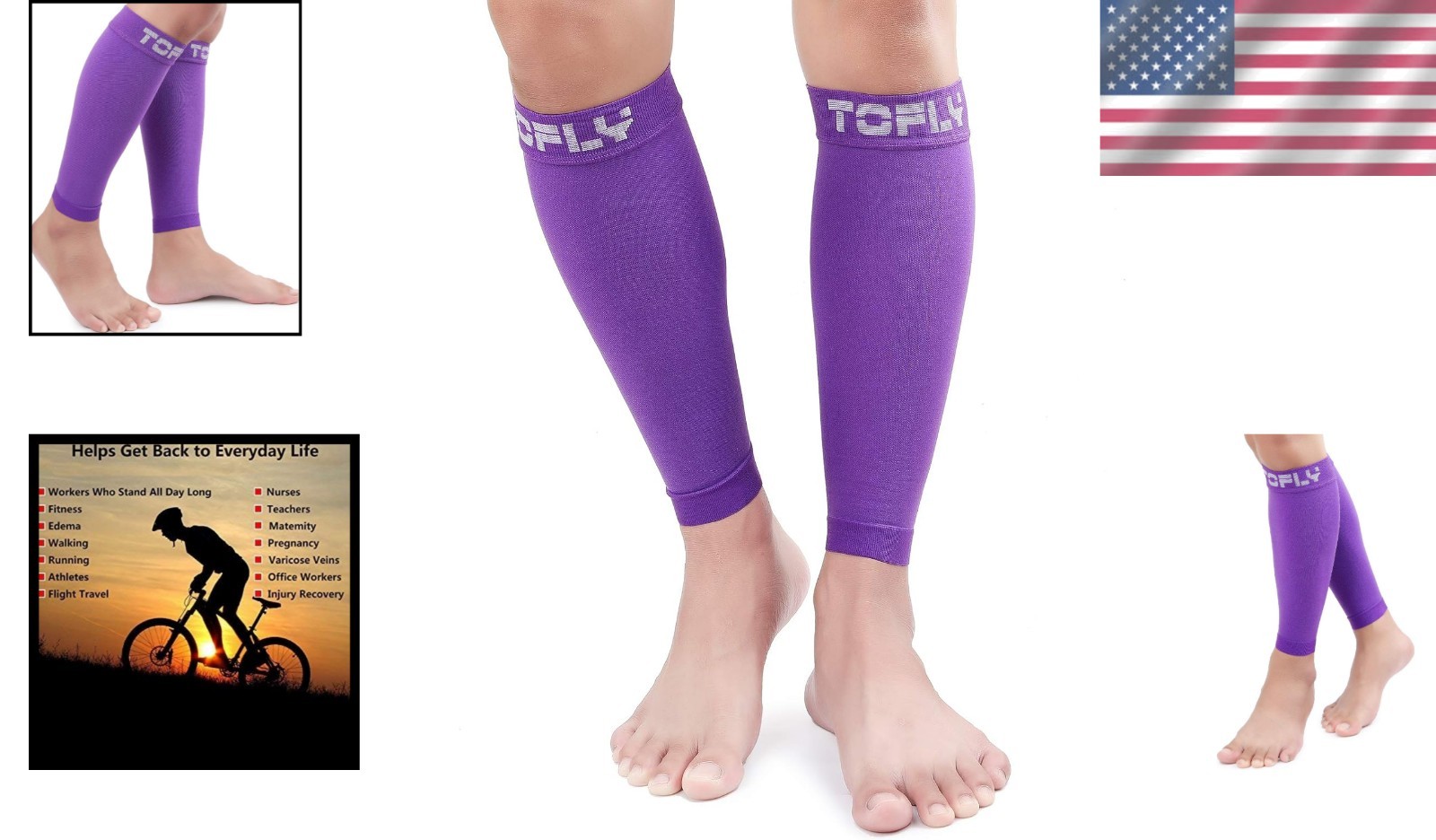 Lightweight Footless Compression Sleeves – 20-30mmHg for Swelling & Shin Splints