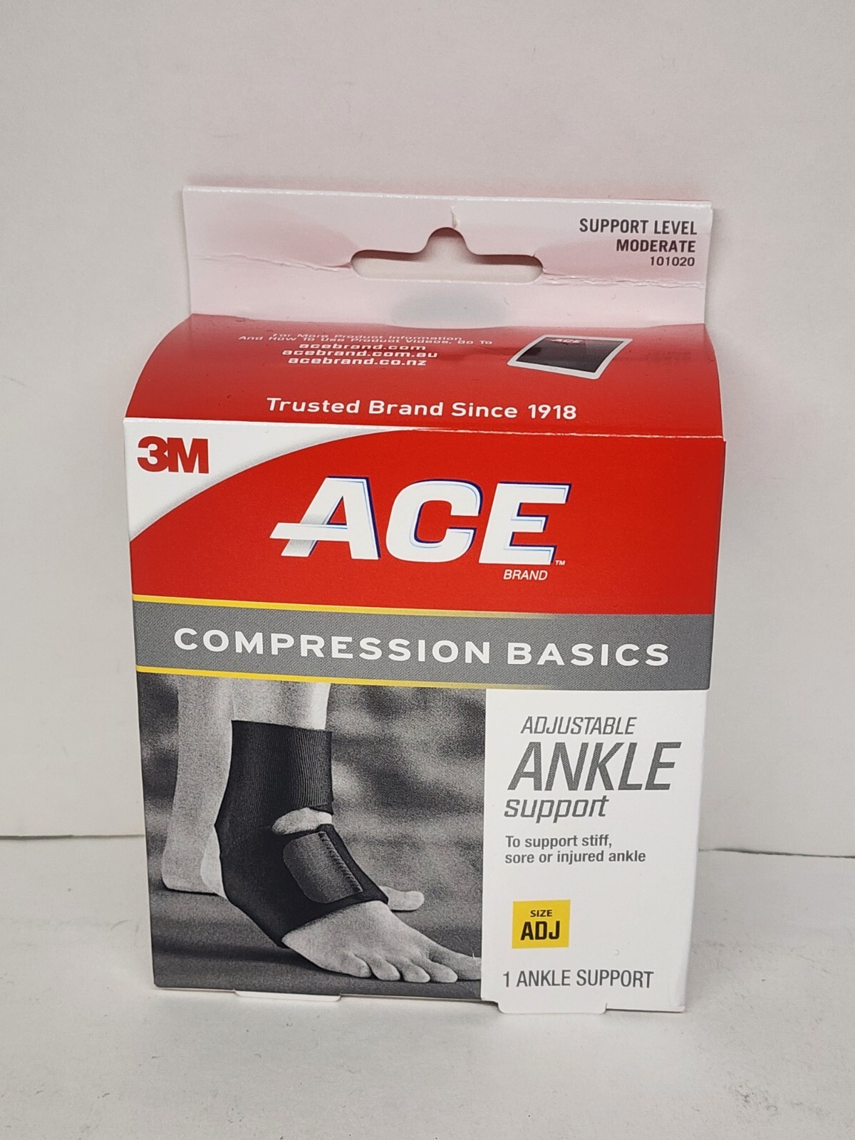 ACE BASICS ADJUSTABLE ANKLE SUPPORT 1 CT