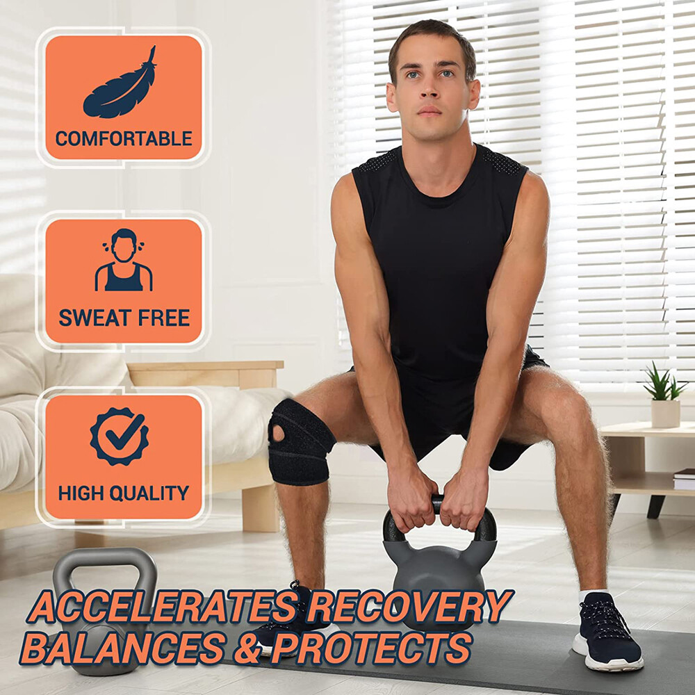 Knee Support Brace Stabilizers & Patella Gel Pad Meniscus Wrap Joint Pain Relief