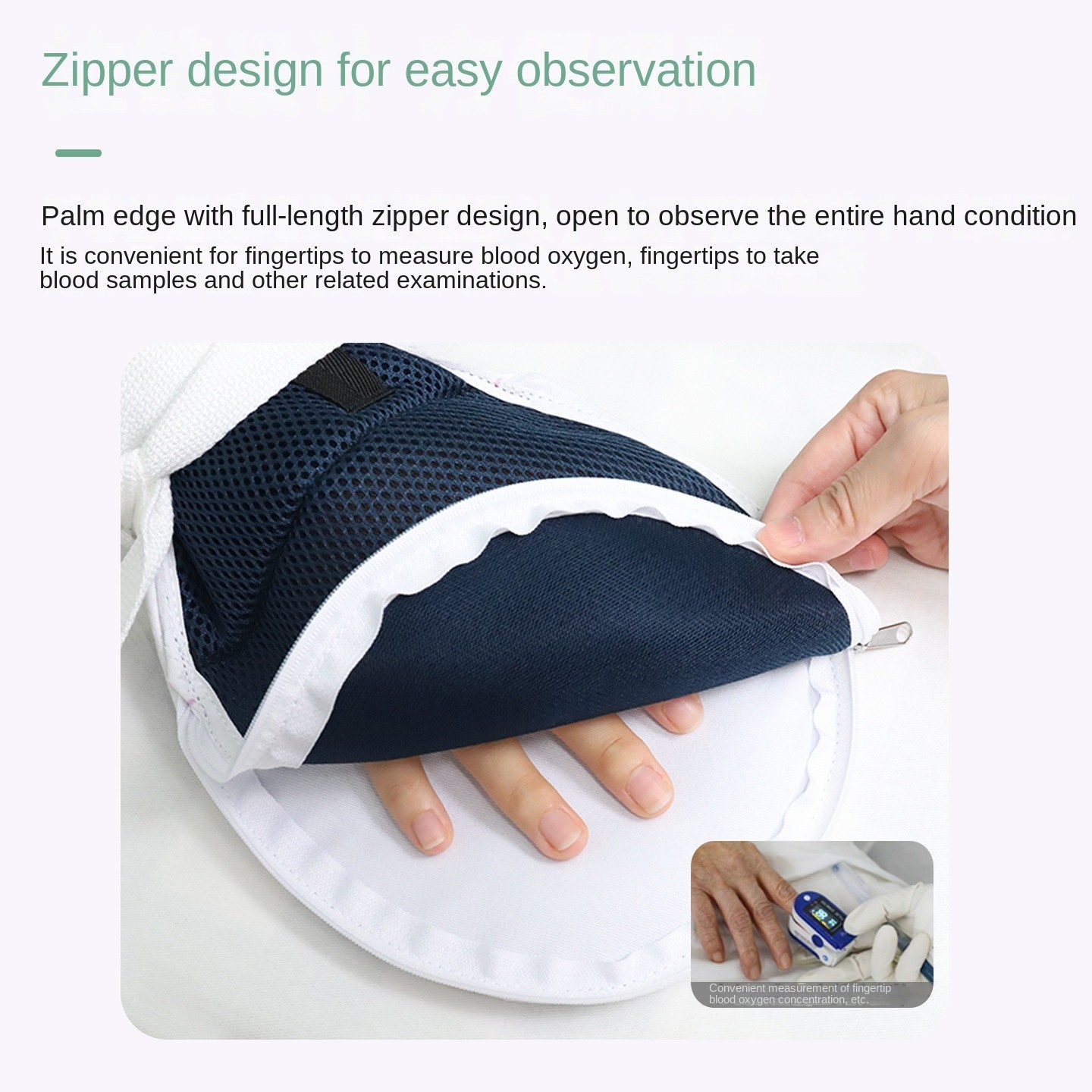 Restraint Gloves Zipper opening Mesh Breathable Anti-scratch Anti-extubation