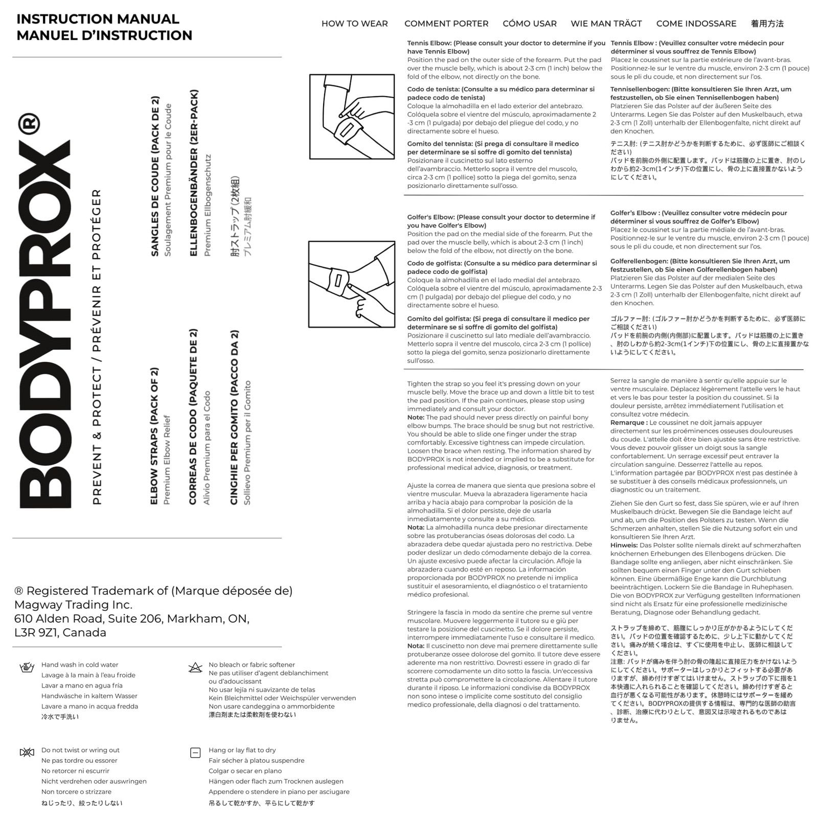 Bodyprox Elbow Brace 2 Pack for Tennis & Golfer’s 2 Count (Pack of 1)