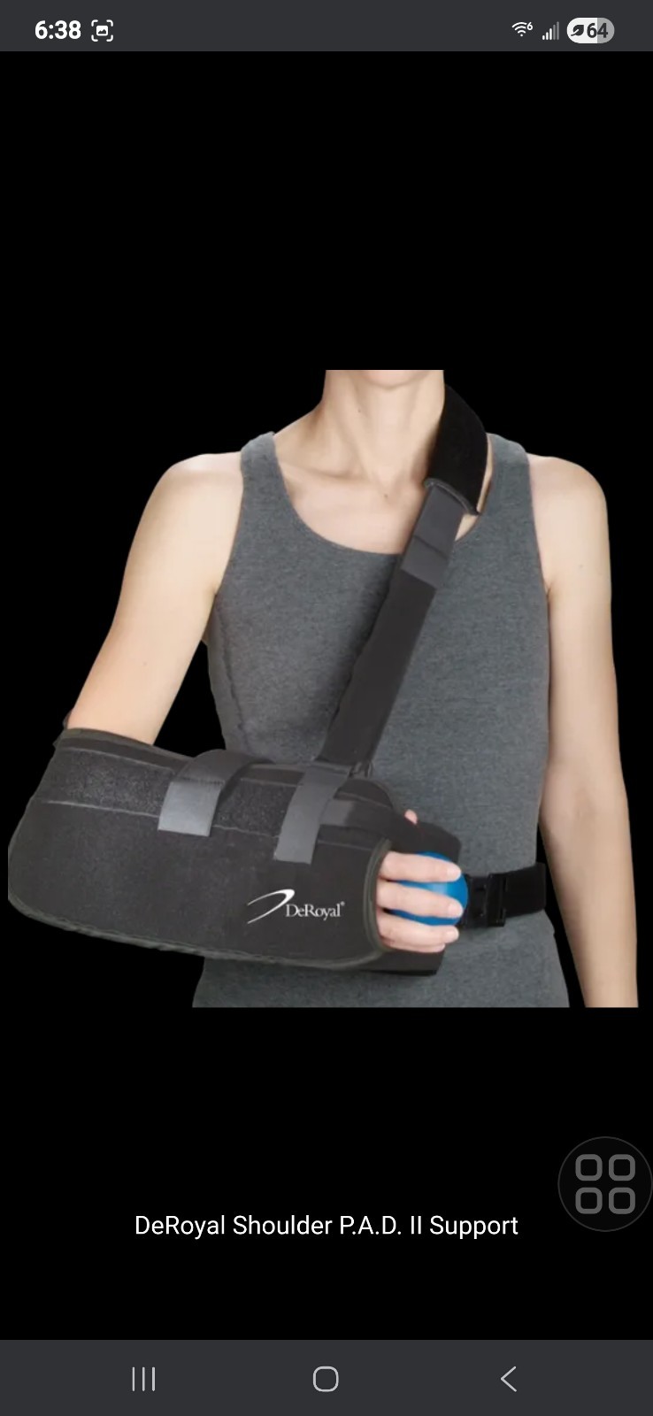 DeRoyal Shoulder P.A.D. II Pillow Abduction Device II Medium Black 11630006