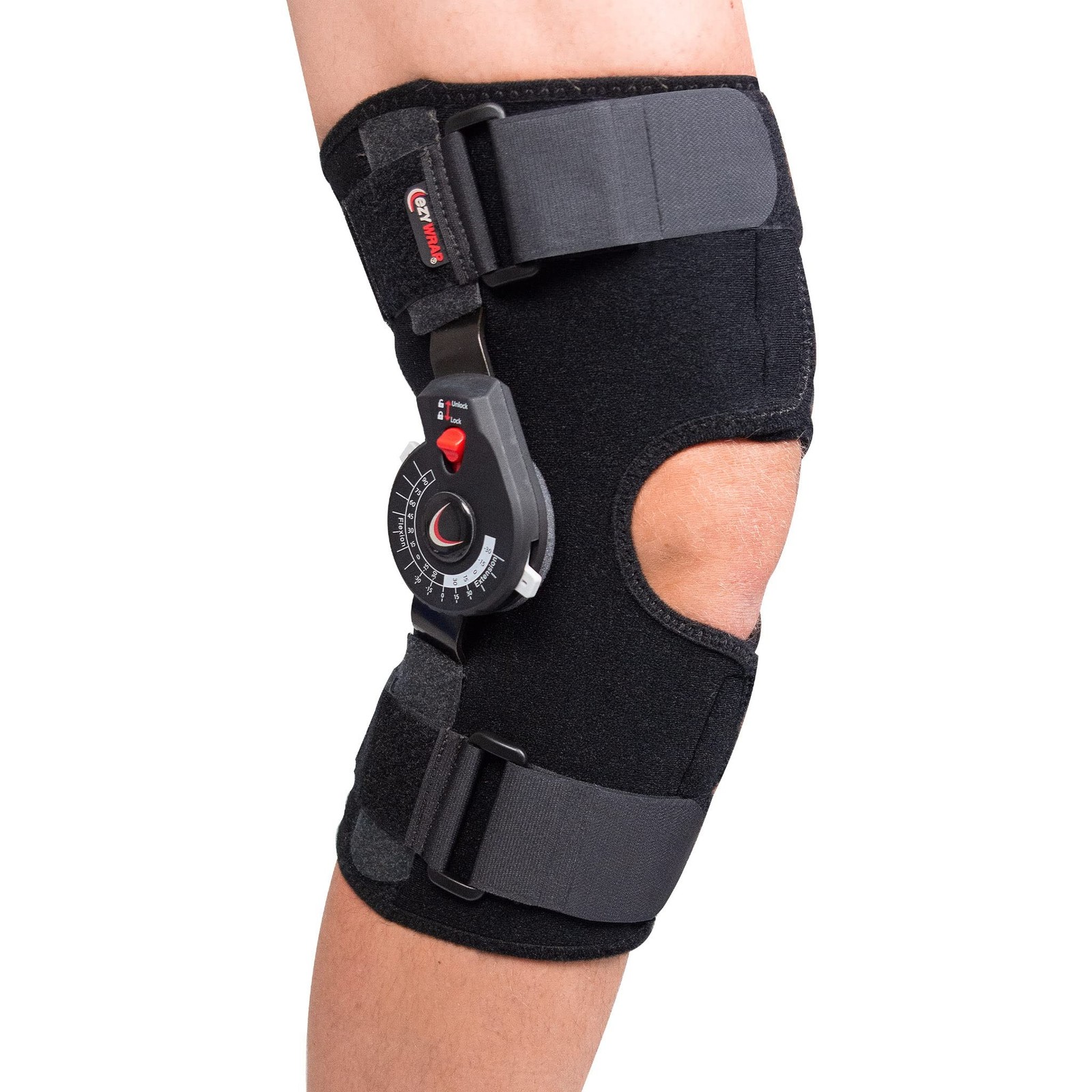 Rally ROM Hinged Knee Brace – Adjustable Compression Knee Support w/Remova
