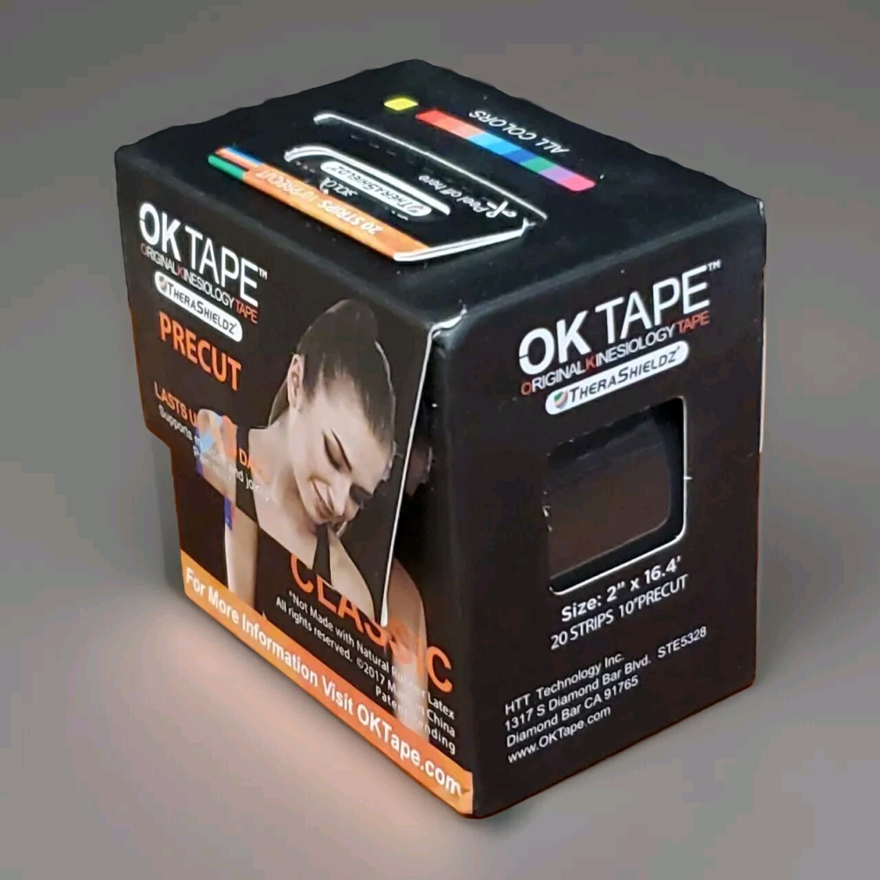 OK TAPE Kinesiology Tape 20 Strips Precut Latex Free Waterproof Black