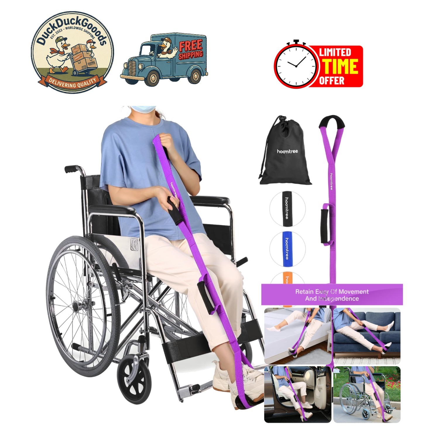 Portable Leg Lifter with Non-Slip Loop – Ideal for Stroke & Post-Surgery Rehab